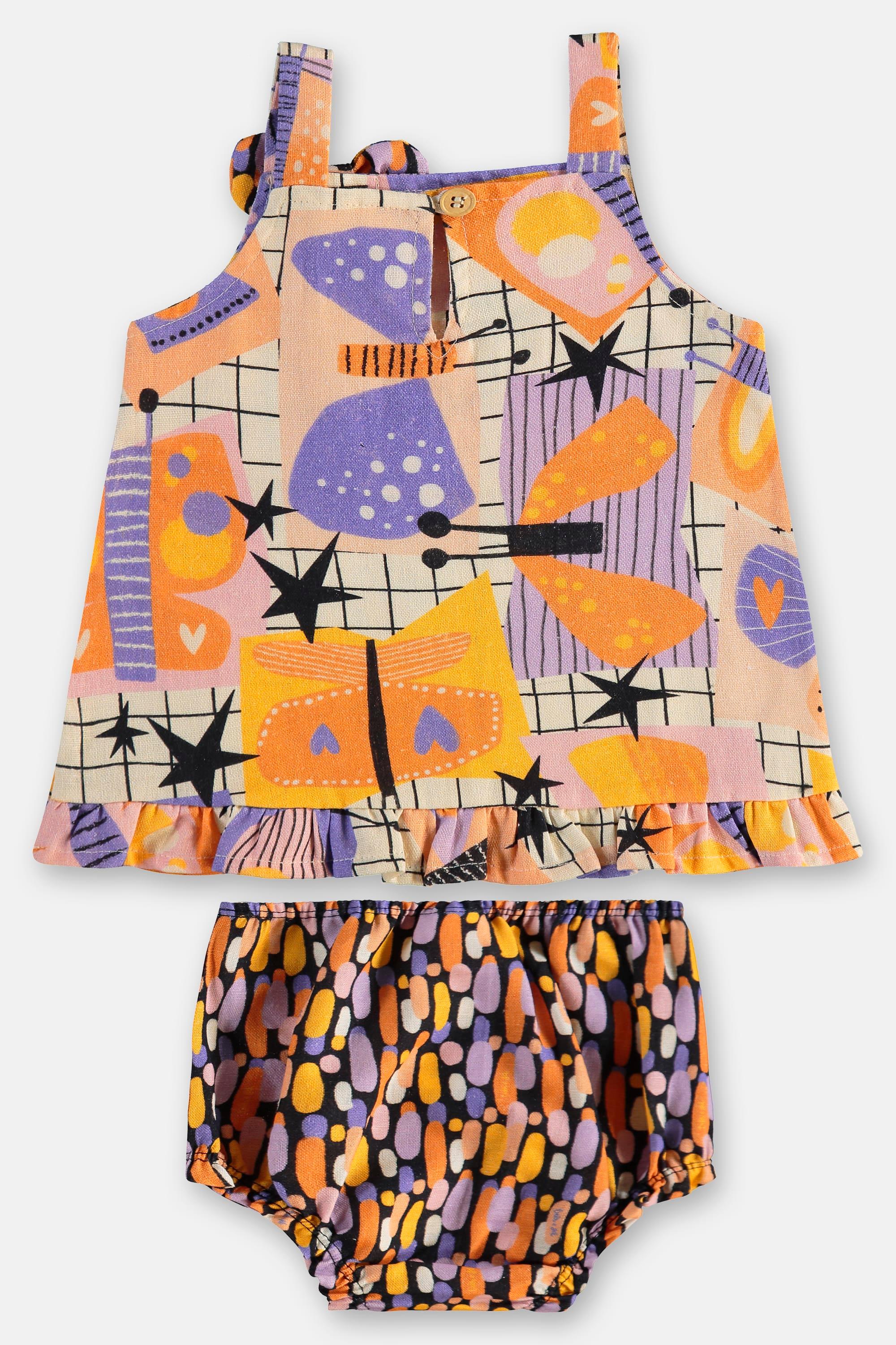 Conjunto Borboleta para Bebê com Bata e Calcinha (Off White) Três e Já - Imagem 6