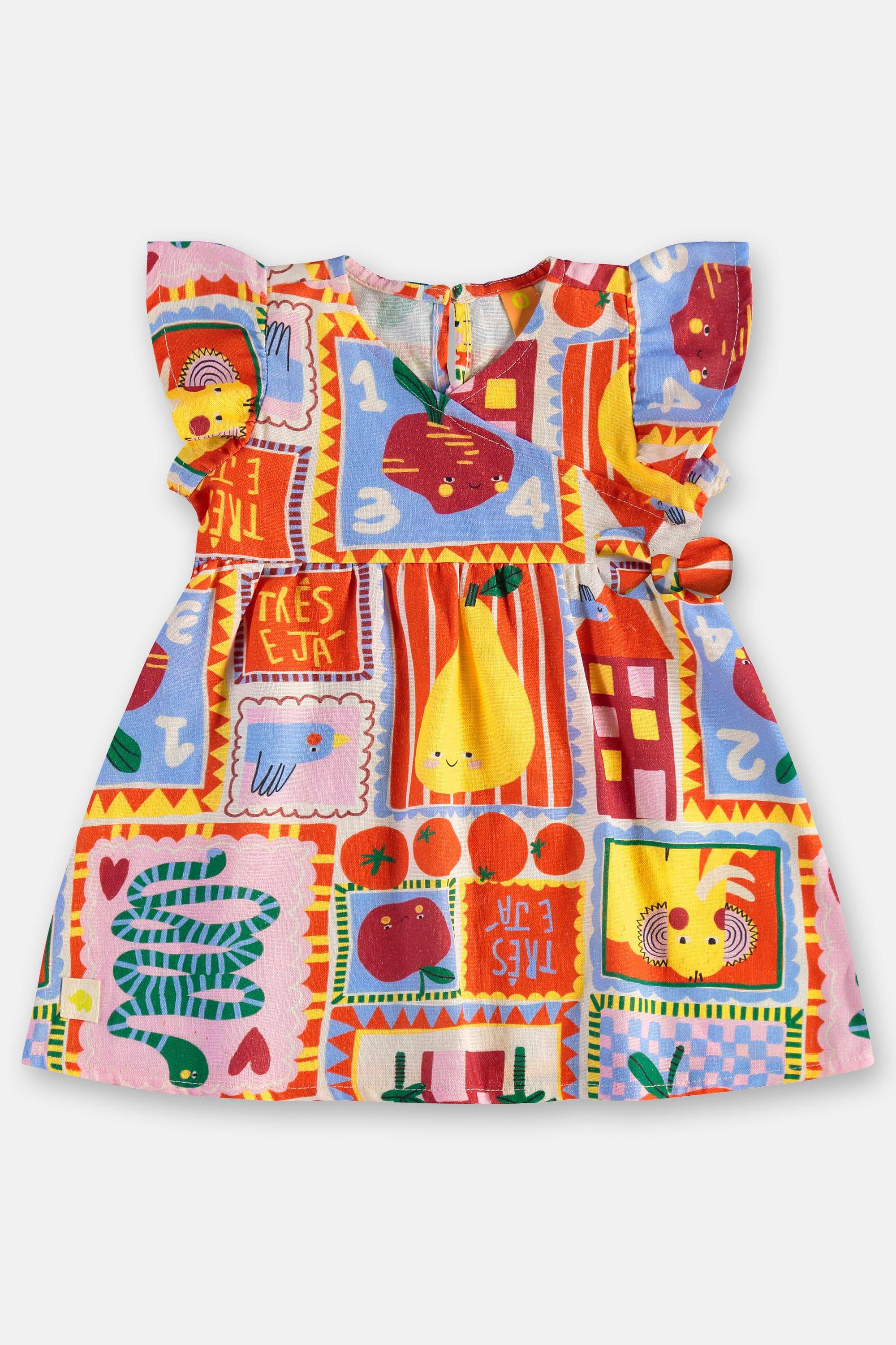 Vestido para Bebê em Viscolinho Charme (Off White) Três e Já - Imagem 8