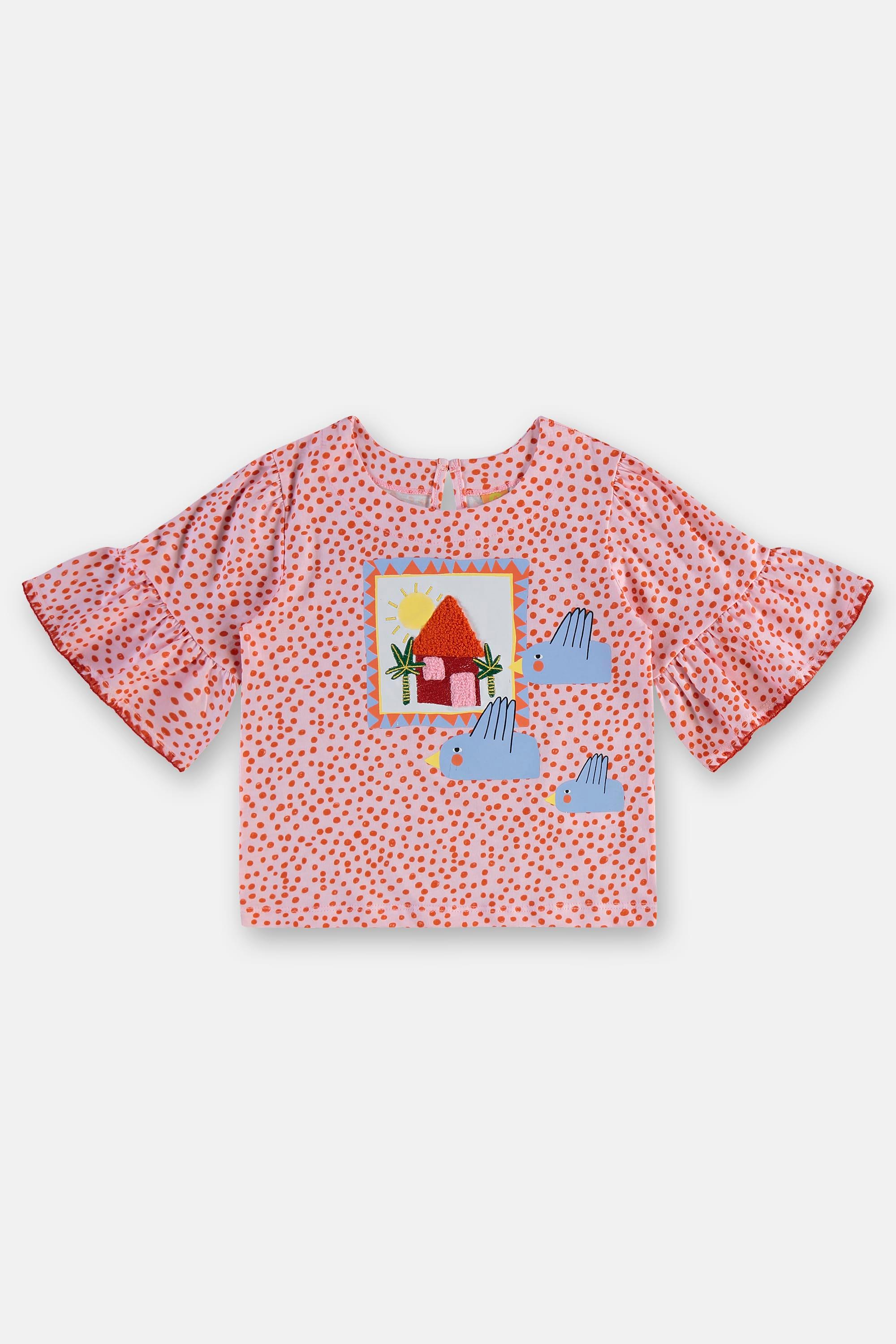 Conjunto Charme Infantil com Blusa e Short-Saia (Rosa Claro) Três e Já - Imagem 38