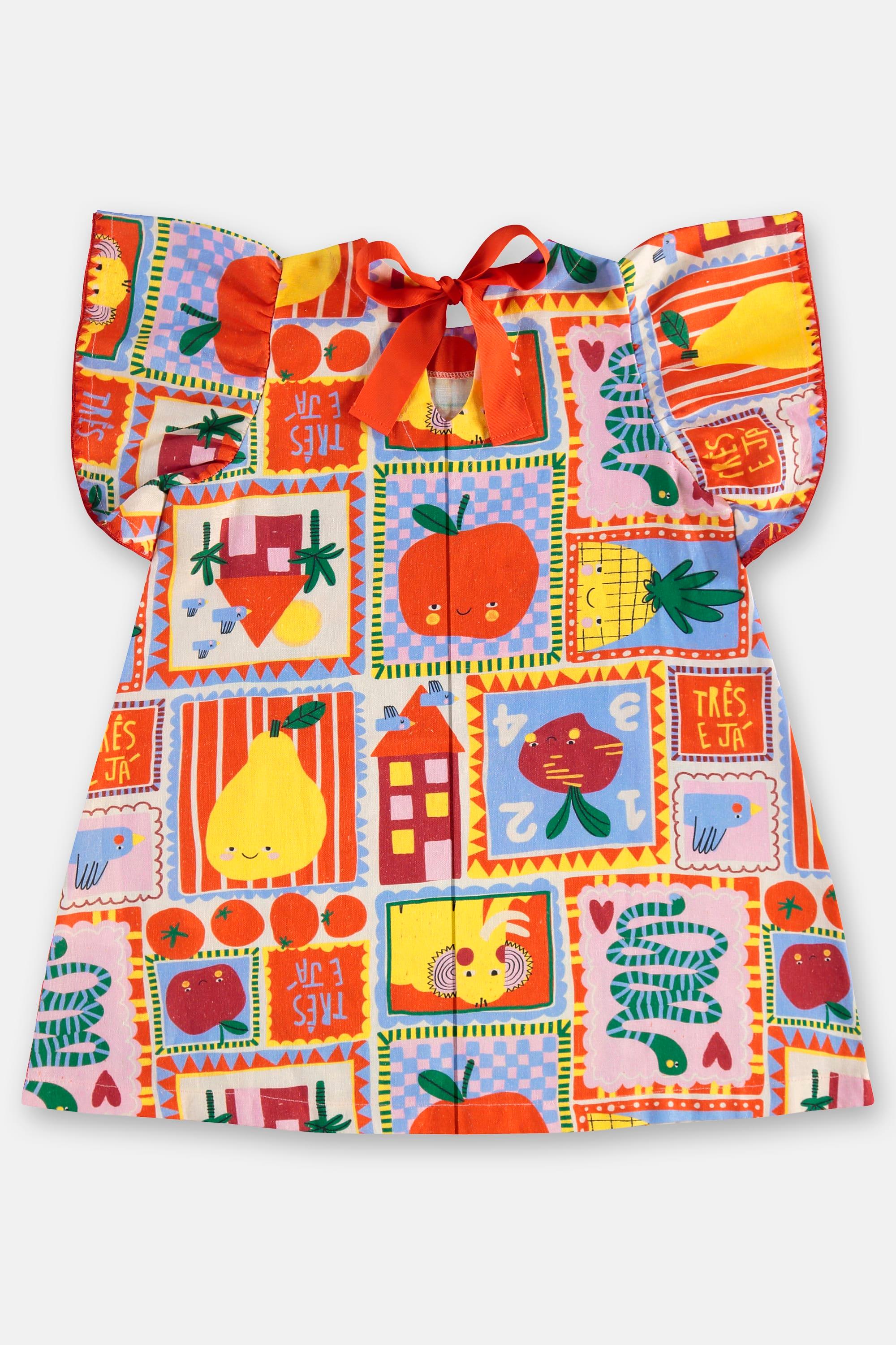 Vestido Infantil Charme em Viscolinho (Off White) Três e Já - Imagem 24
