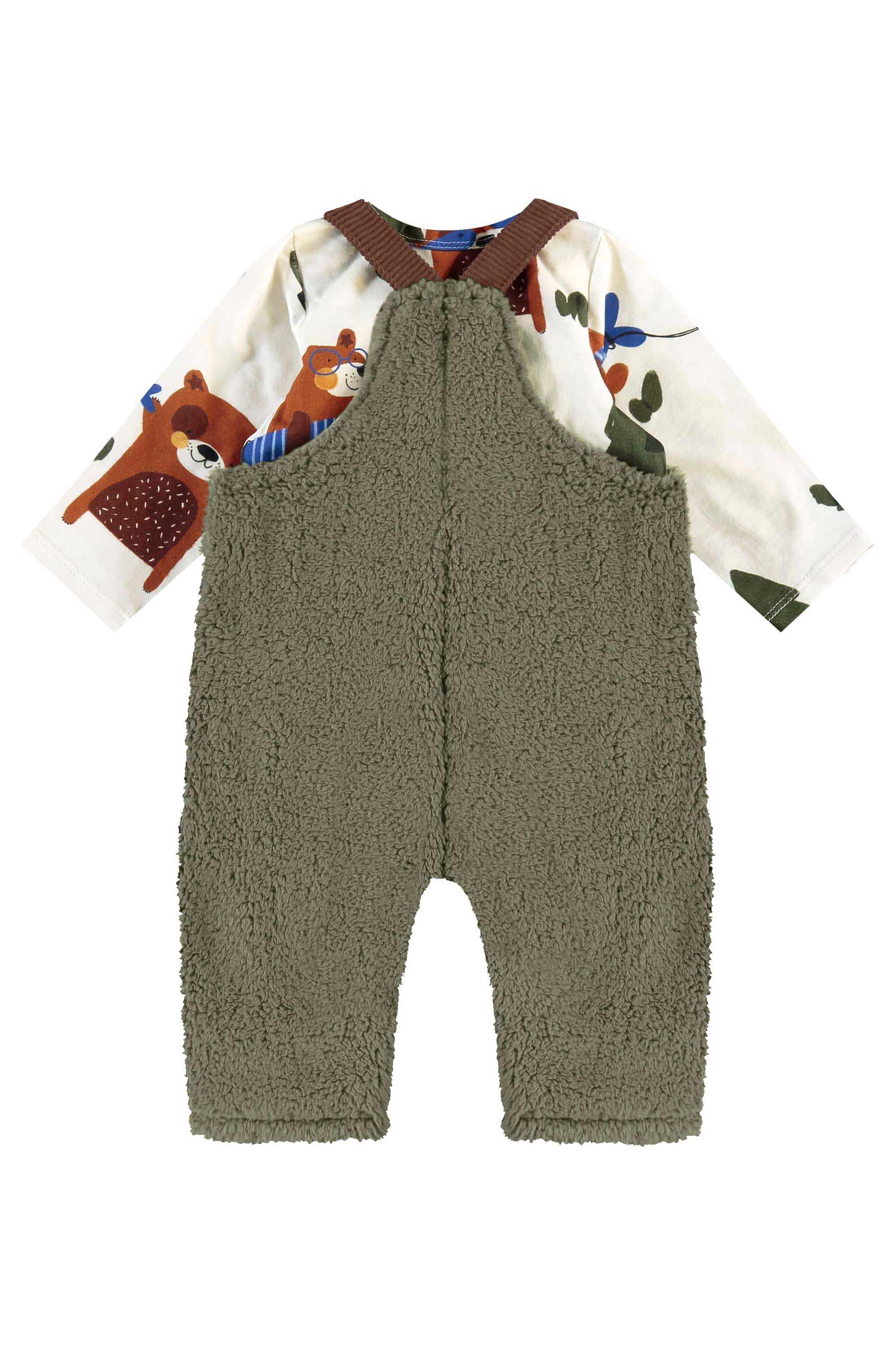 Conjunto Urso Amigo Bebê Menino Body e Jardineira (Verde) Três e Já - Imagem 12