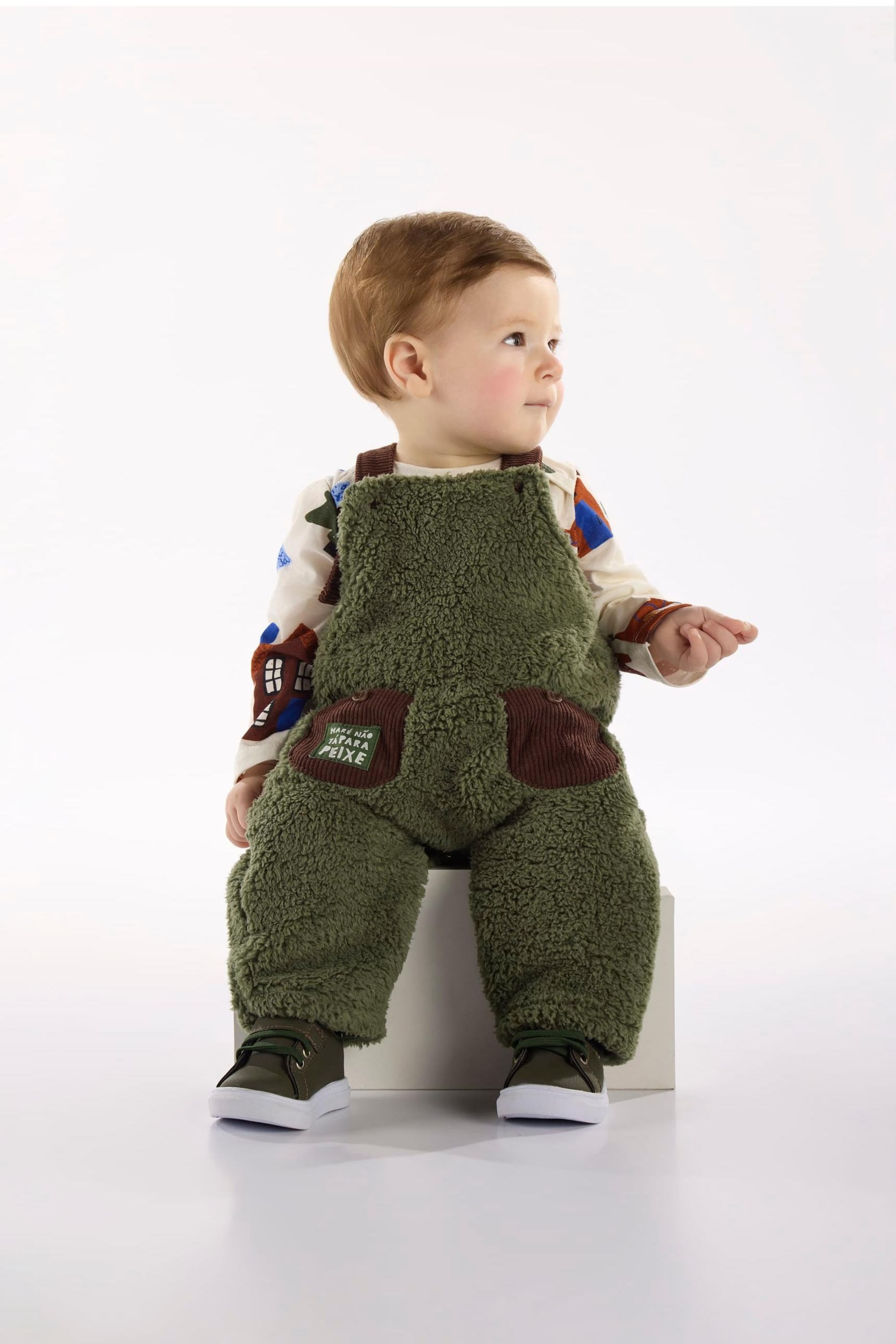 Conjunto Urso Amigo Bebê Menino Body e Jardineira (Verde) Três e Já - Imagem 13