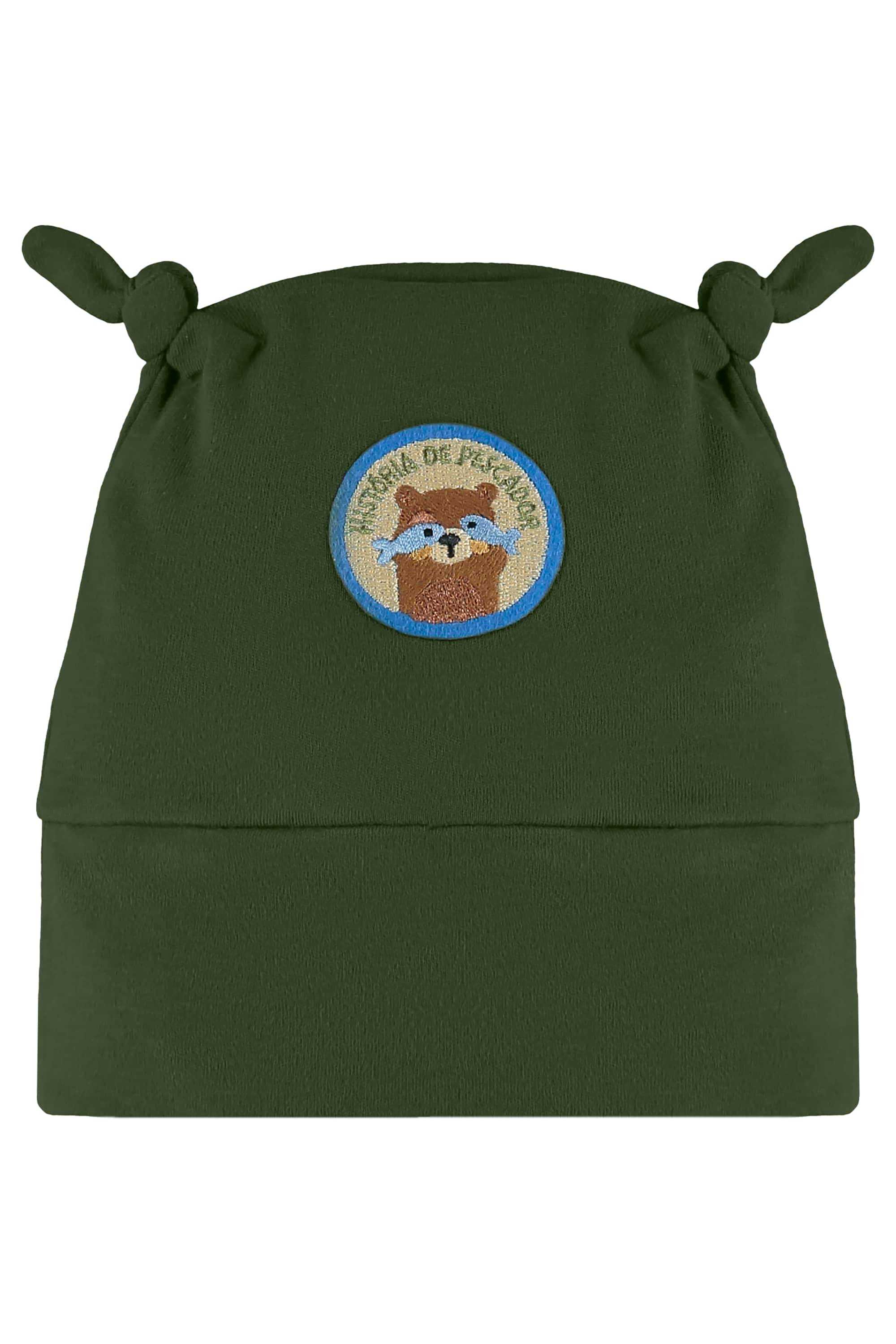 Touca Bebê Suedine com Pontas de Nó (Verde) Três e Já - Imagem 2