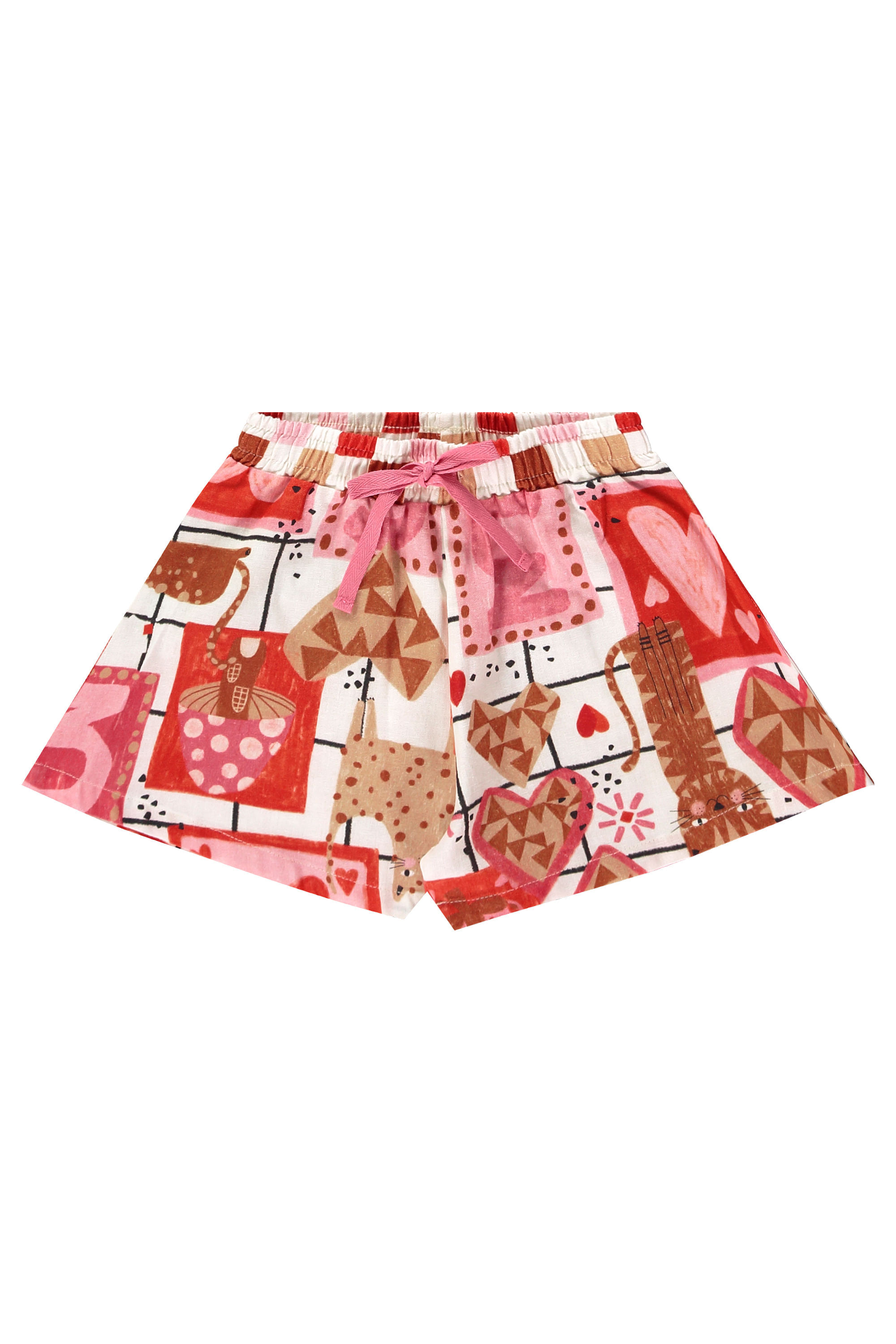 Conjunto Infantil Feminino com Blusa e Short Gatinhos (Off White) Três e Já - Imagem 18