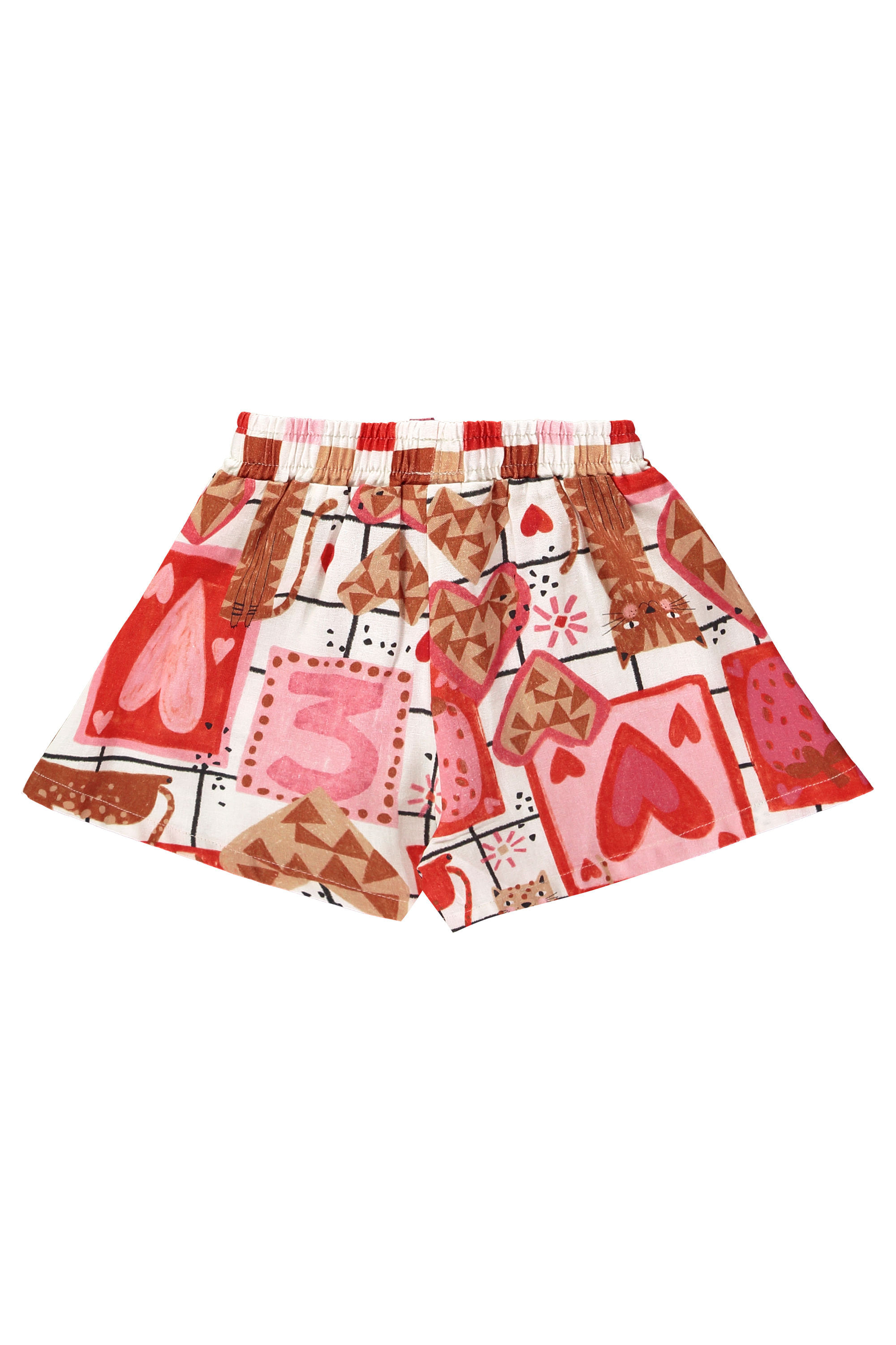 Conjunto Infantil Feminino com Blusa e Short Gatinhos (Off White) Três e Já - Imagem 35