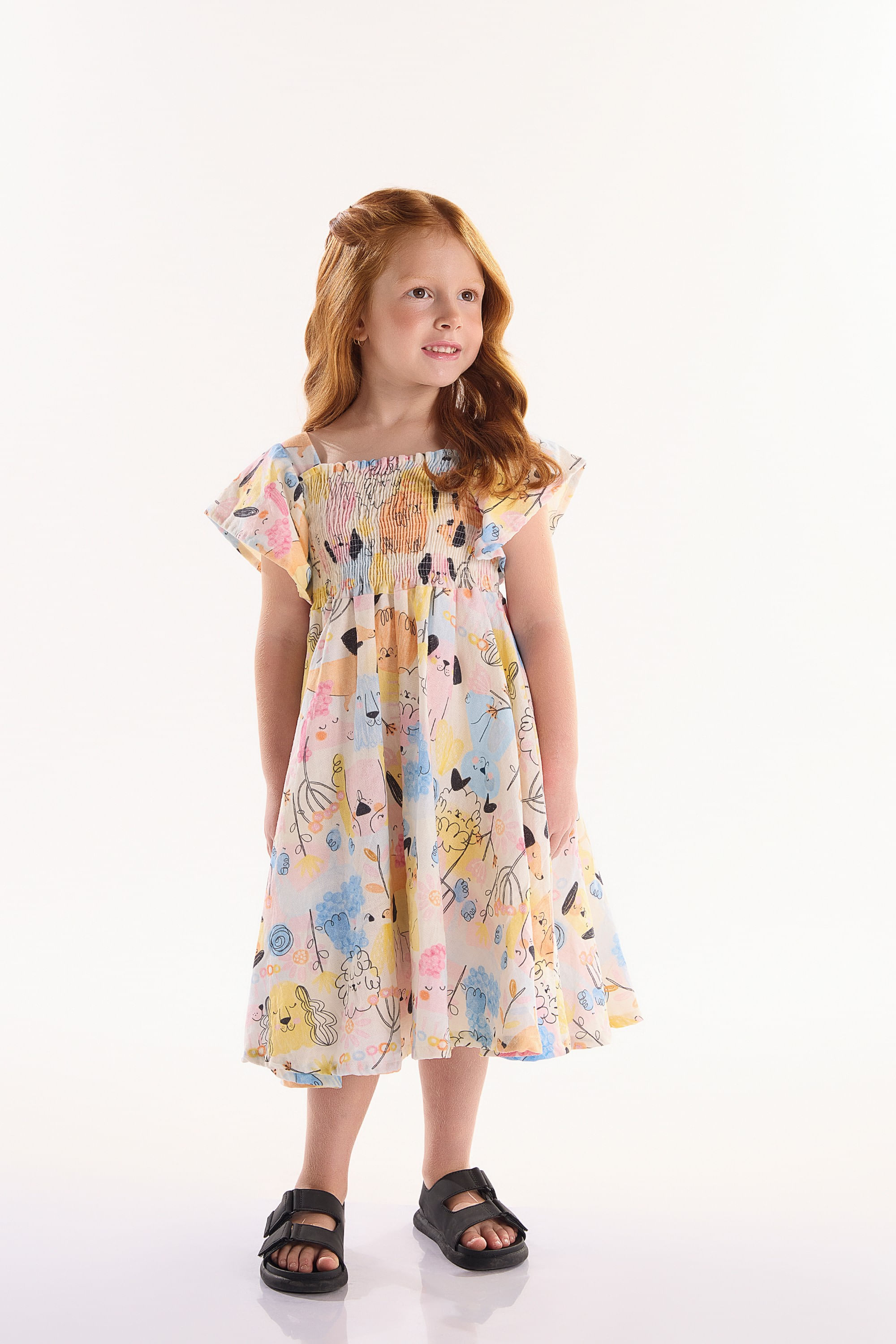 Vestido Infantil em Viscolinho Aumigo (Azul) Três e Já - Imagem 13