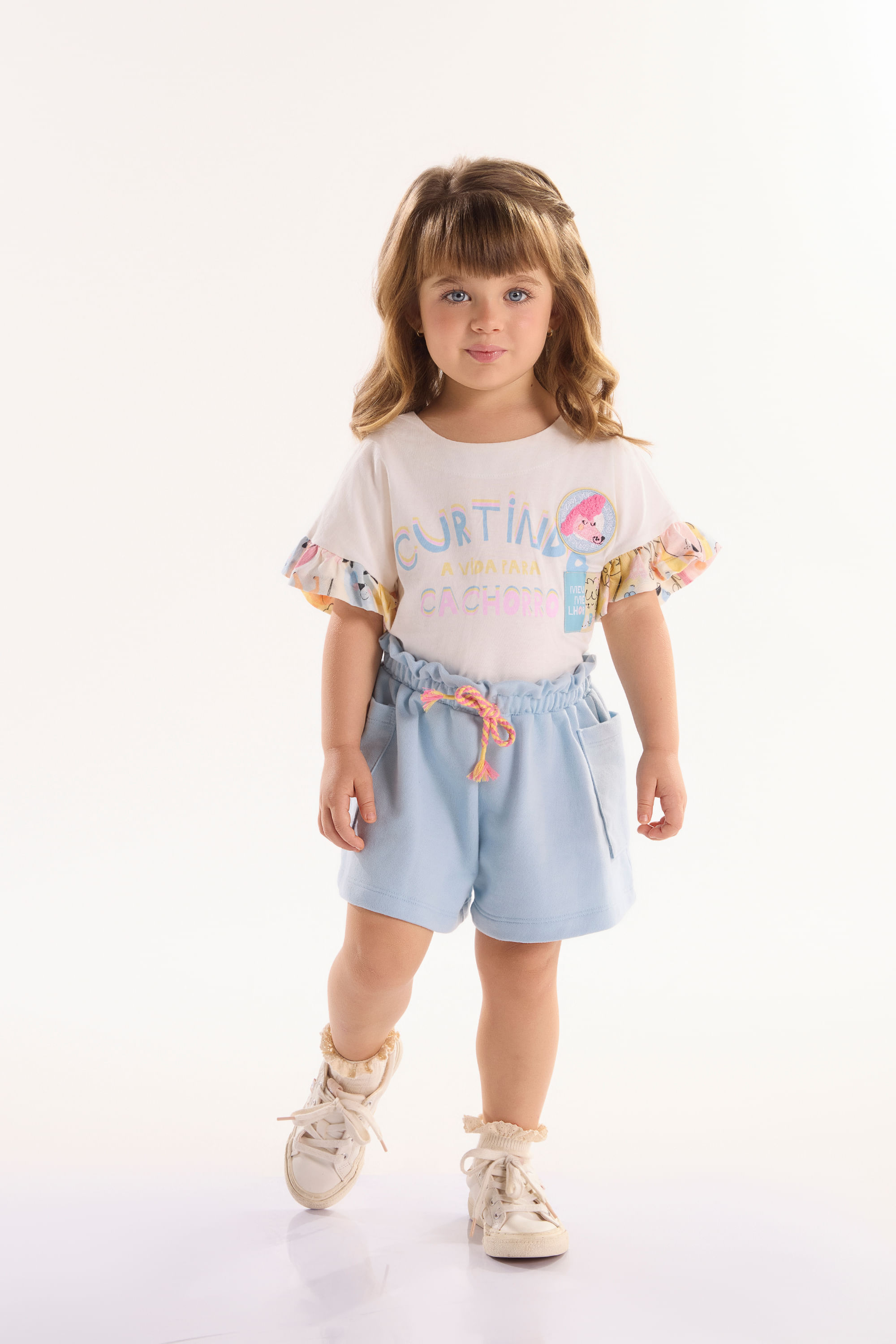 Conjunto Aumigo Infantil com Blusa e Short (Off White) Três e Já - Imagem 41