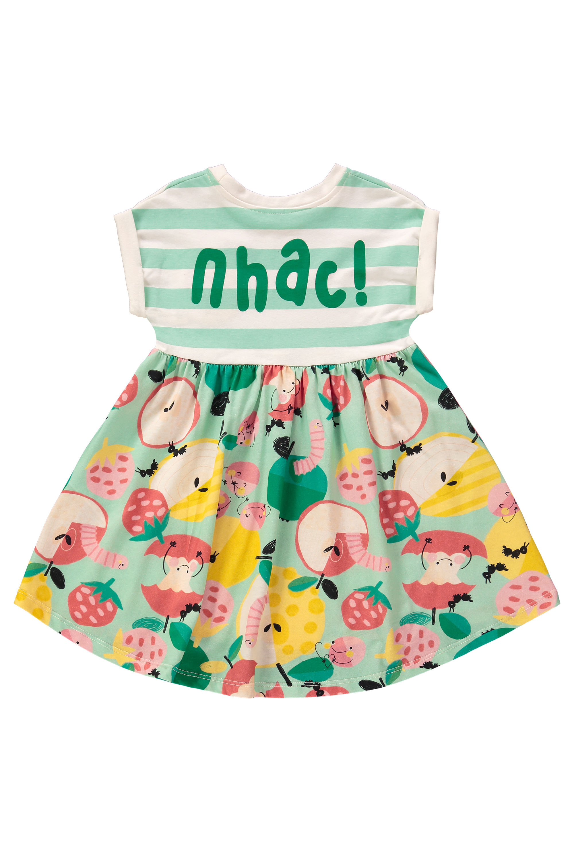 Vestido Infantil em Meia Malha Pomar Feliz (Verde) Três e Já - Imagem 8