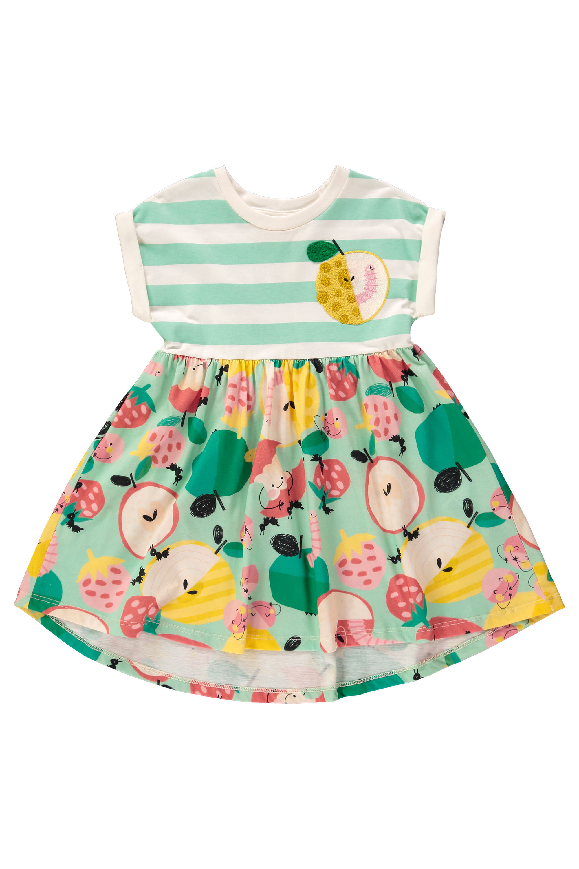 Vestido Infantil em Meia Malha Pomar Feliz (Verde) Três e Já - Imagem 10