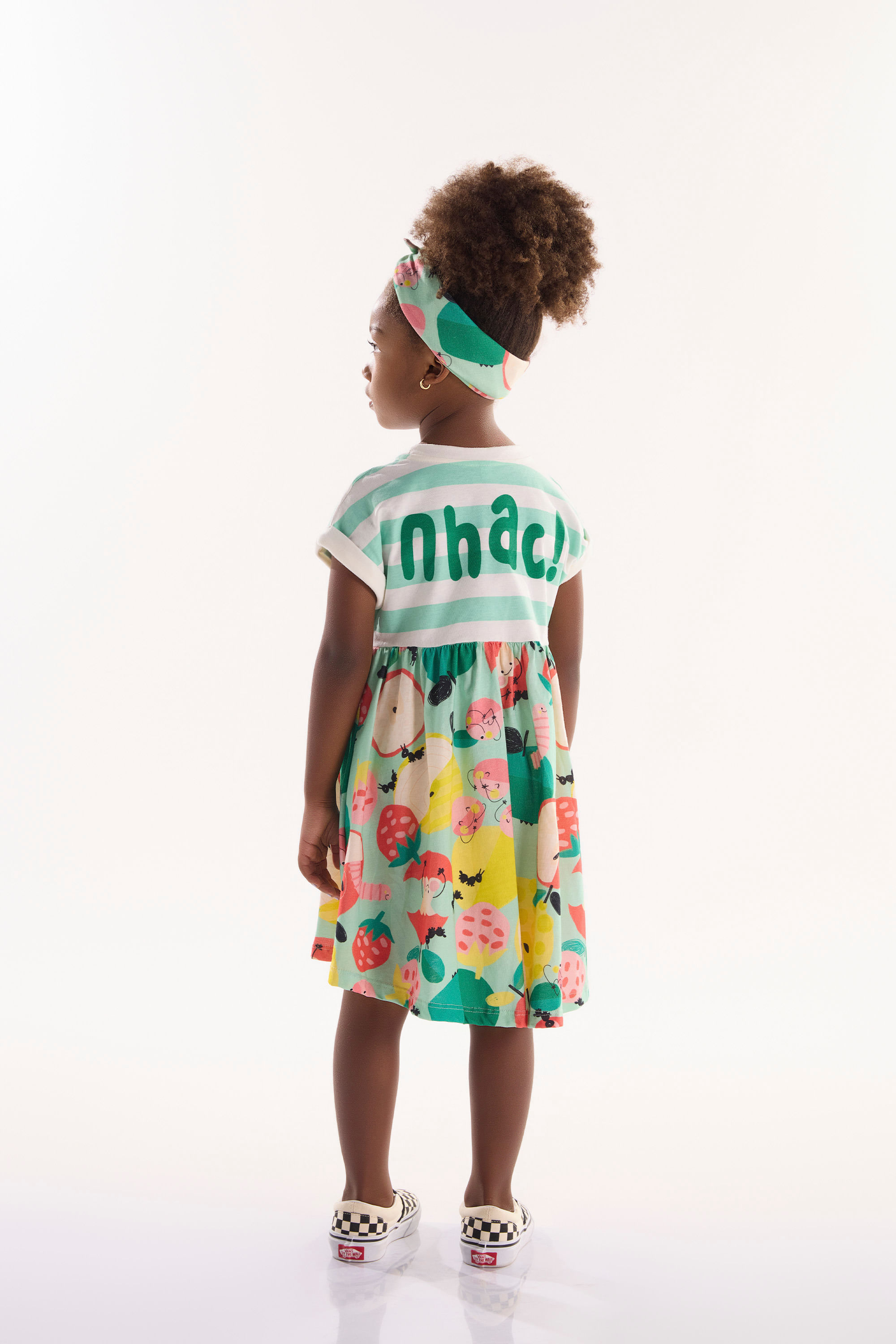 Vestido Infantil em Meia Malha Pomar Feliz (Verde) Três e Já - Imagem 11