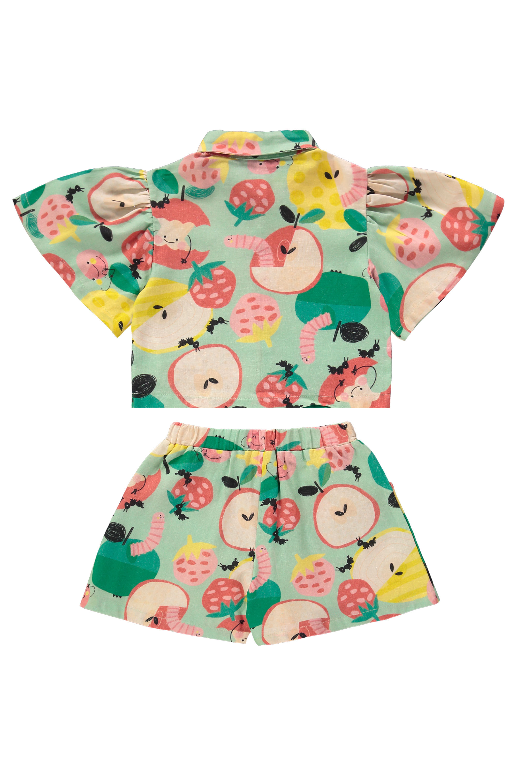 Conjunto Infantil Feminino com Camisa e Short (Verde) Três e Já - Imagem 19