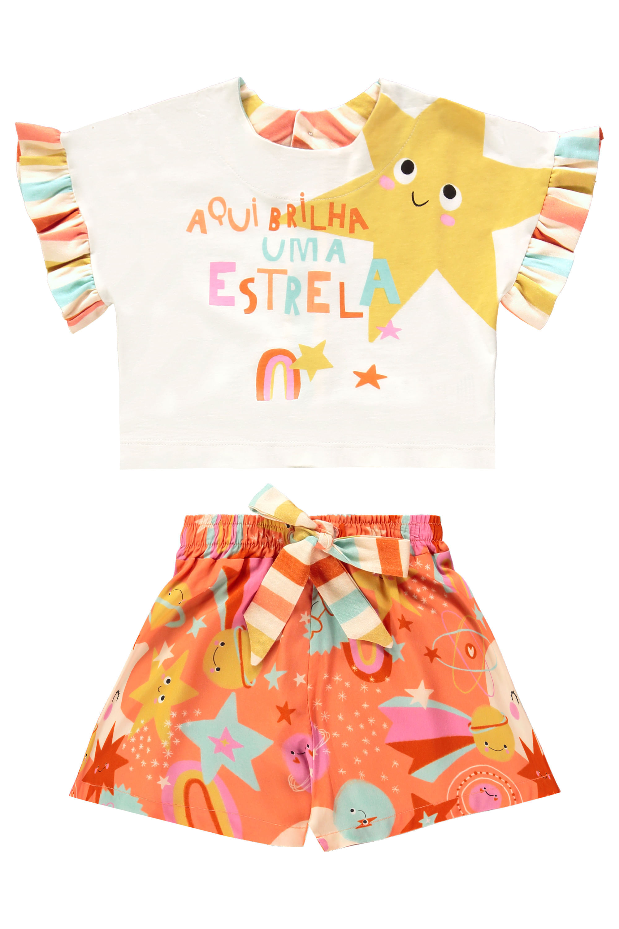 Conjunto Interestelar com Blusa e Short Infantil (Off White) Três e Já - Imagem 10