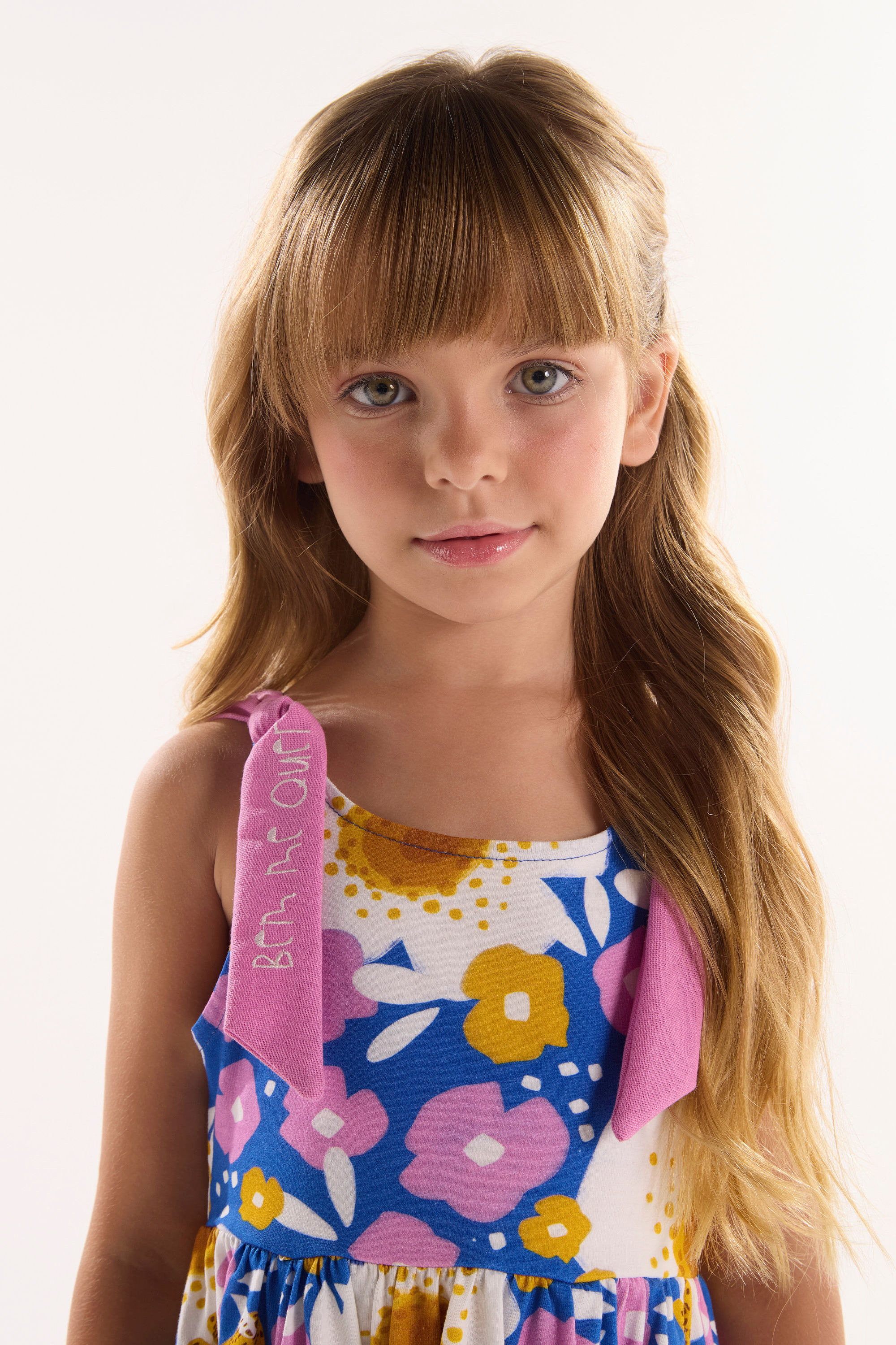 Vestido Infantil Bem Me Quer em Meia Malha (Azul) Três e Já - Imagem 4