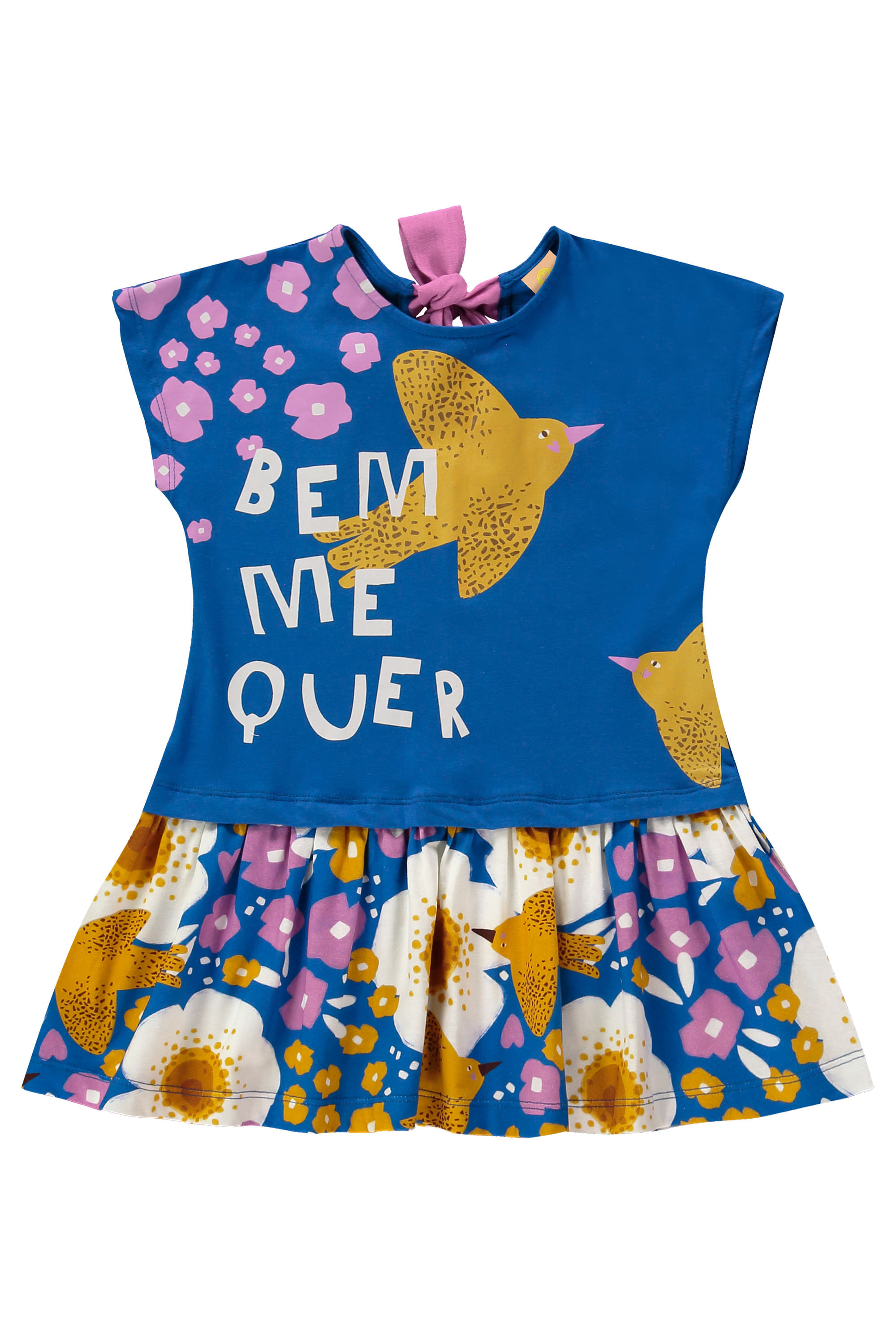Vestido Bem Me Quer Infantil em Meia Malha (Azul) Três e Já - Imagem 22