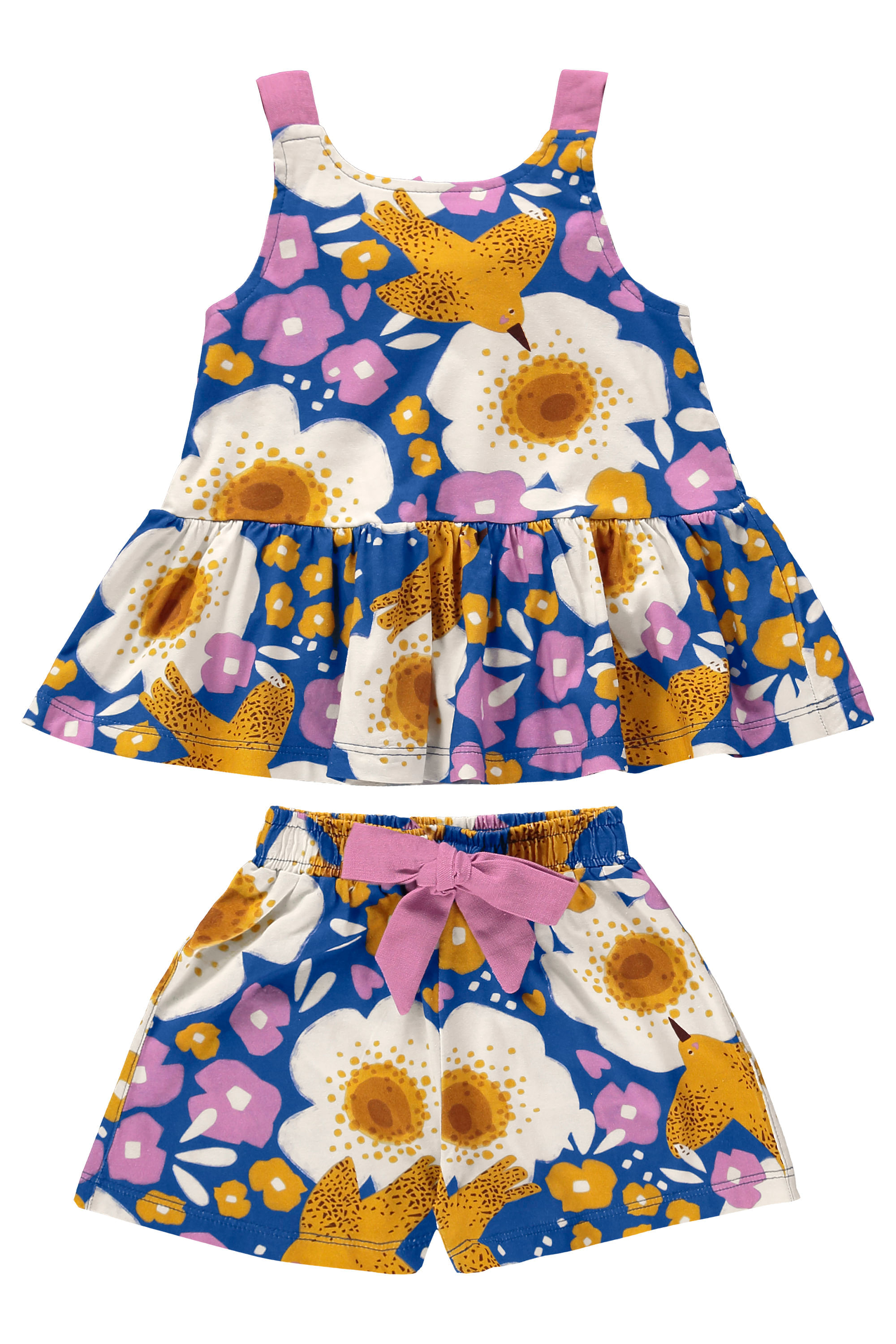 Conjunto Bem Me Quer Infantil com Blusa e Short (Azul) Três e Já - Imagem 2