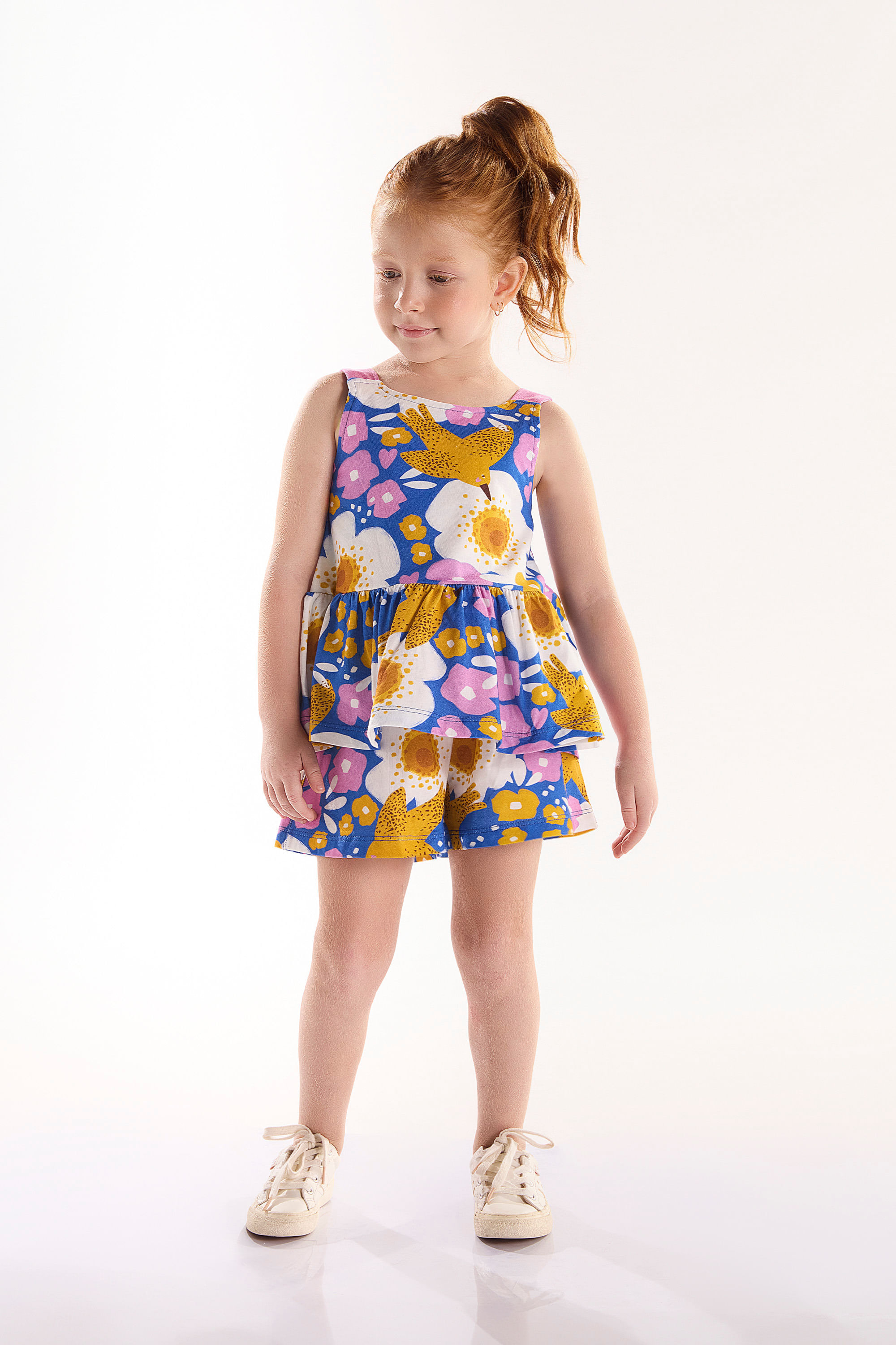 Conjunto Bem Me Quer Infantil com Blusa e Short (Azul) Três e Já - Imagem 9