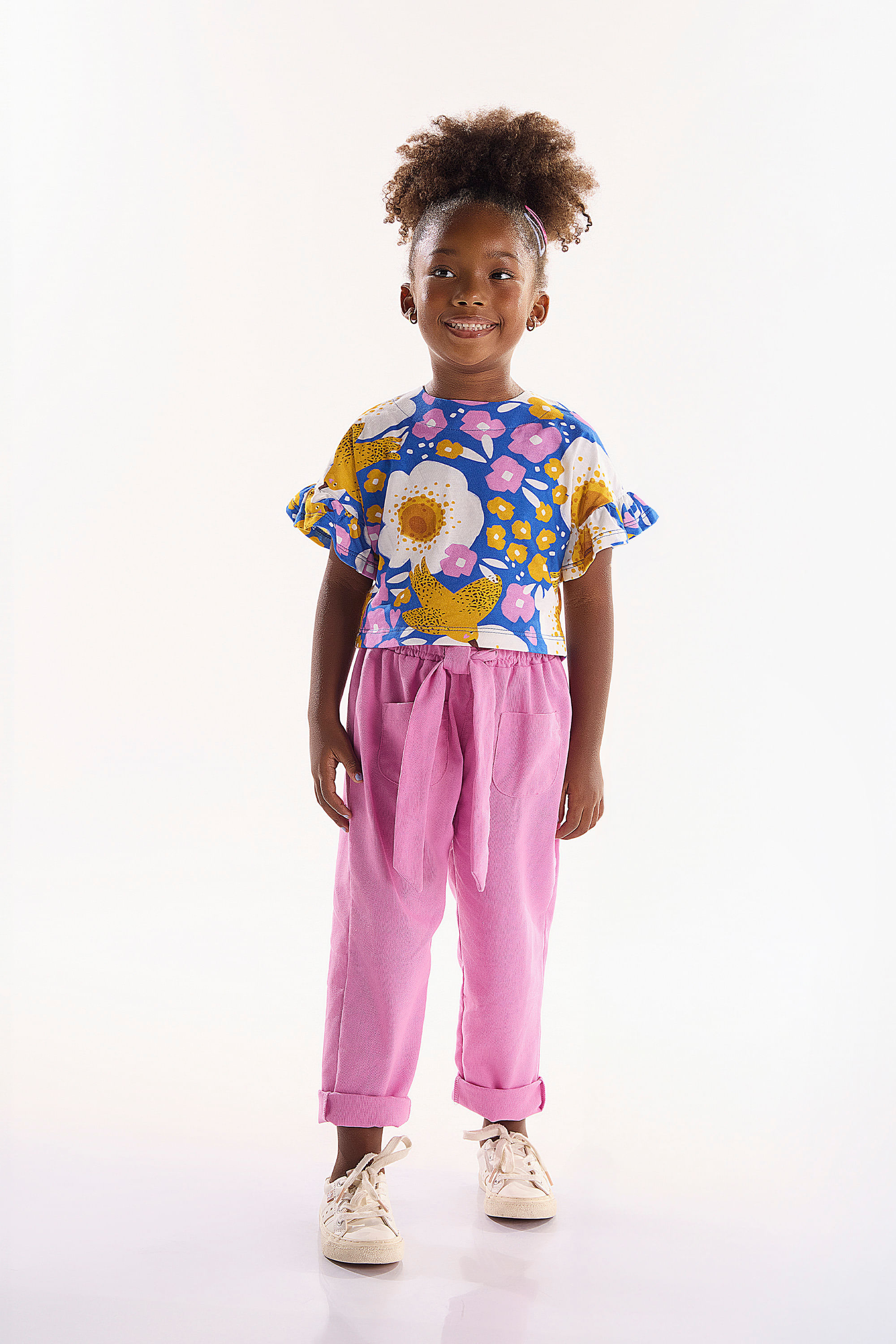 Conjunto Infantil com Blusa e Calça Bem Me Quer (Azul) Três e Já - Imagem 17