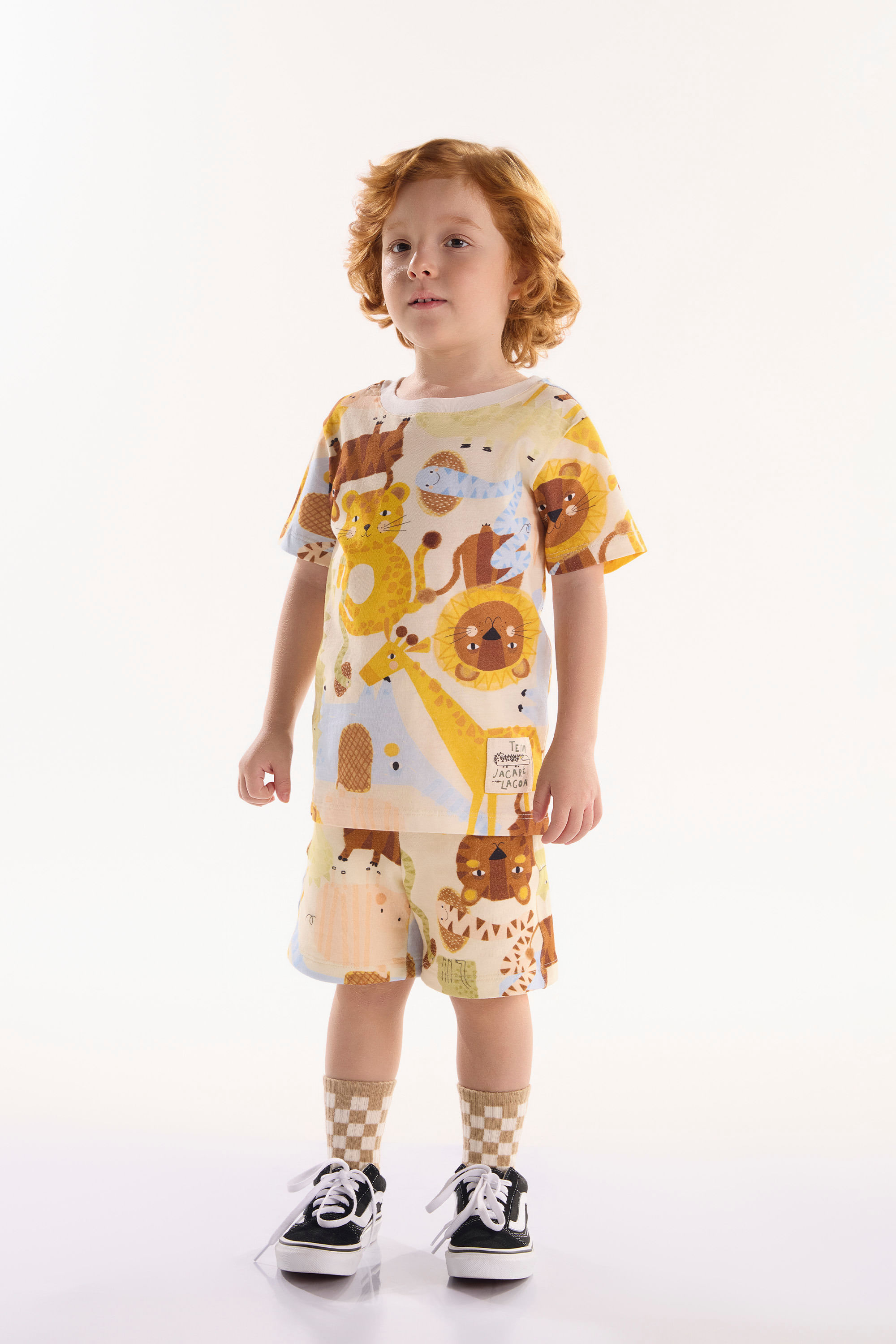 Conjunto Safári Infantil Masculino com Camiseta e Bermuda (Off White) Três e Já - Imagem 22