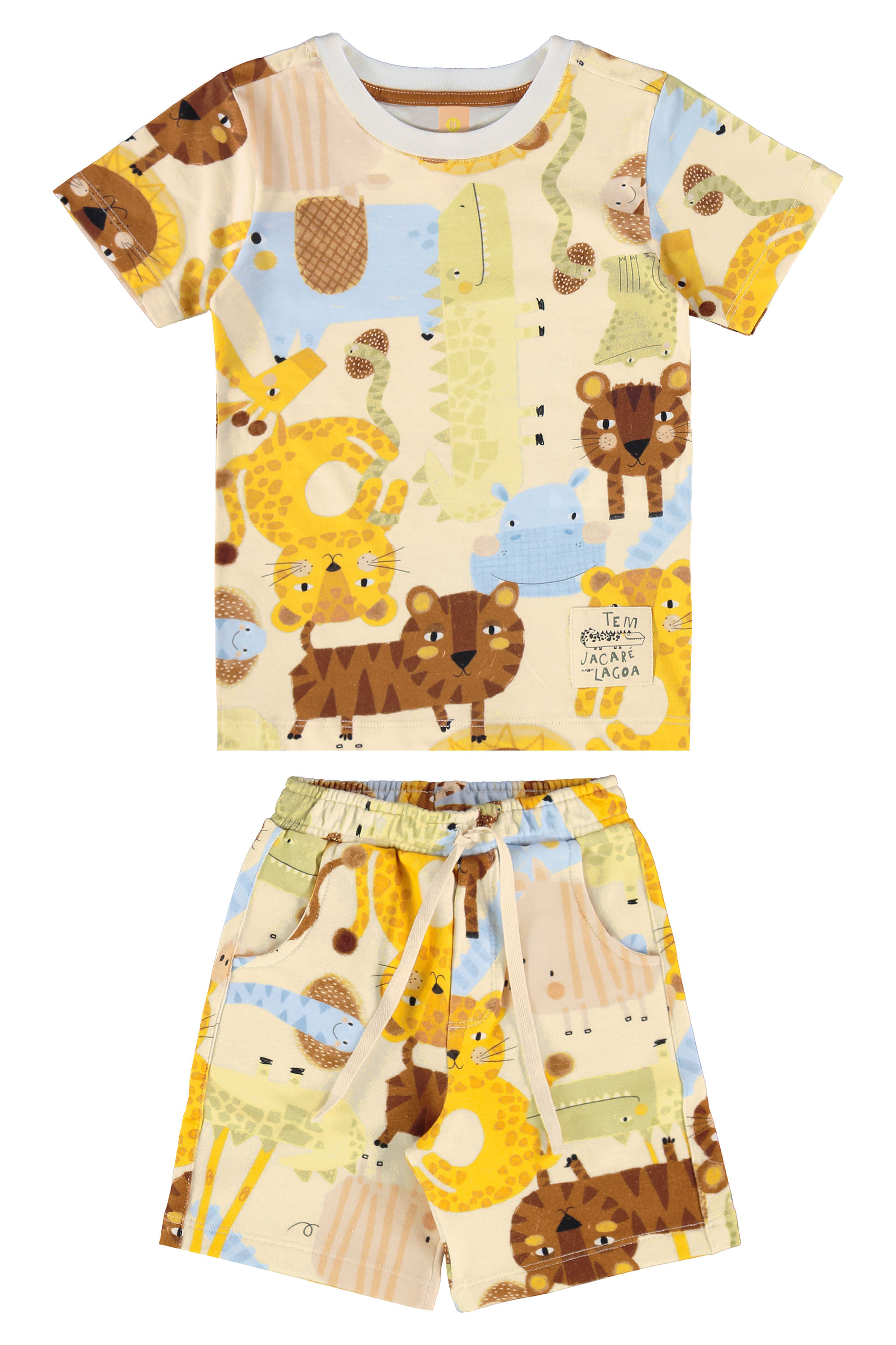 Conjunto Safári Infantil Masculino com Camiseta e Bermuda (Off White) Três e Já - Imagem 23