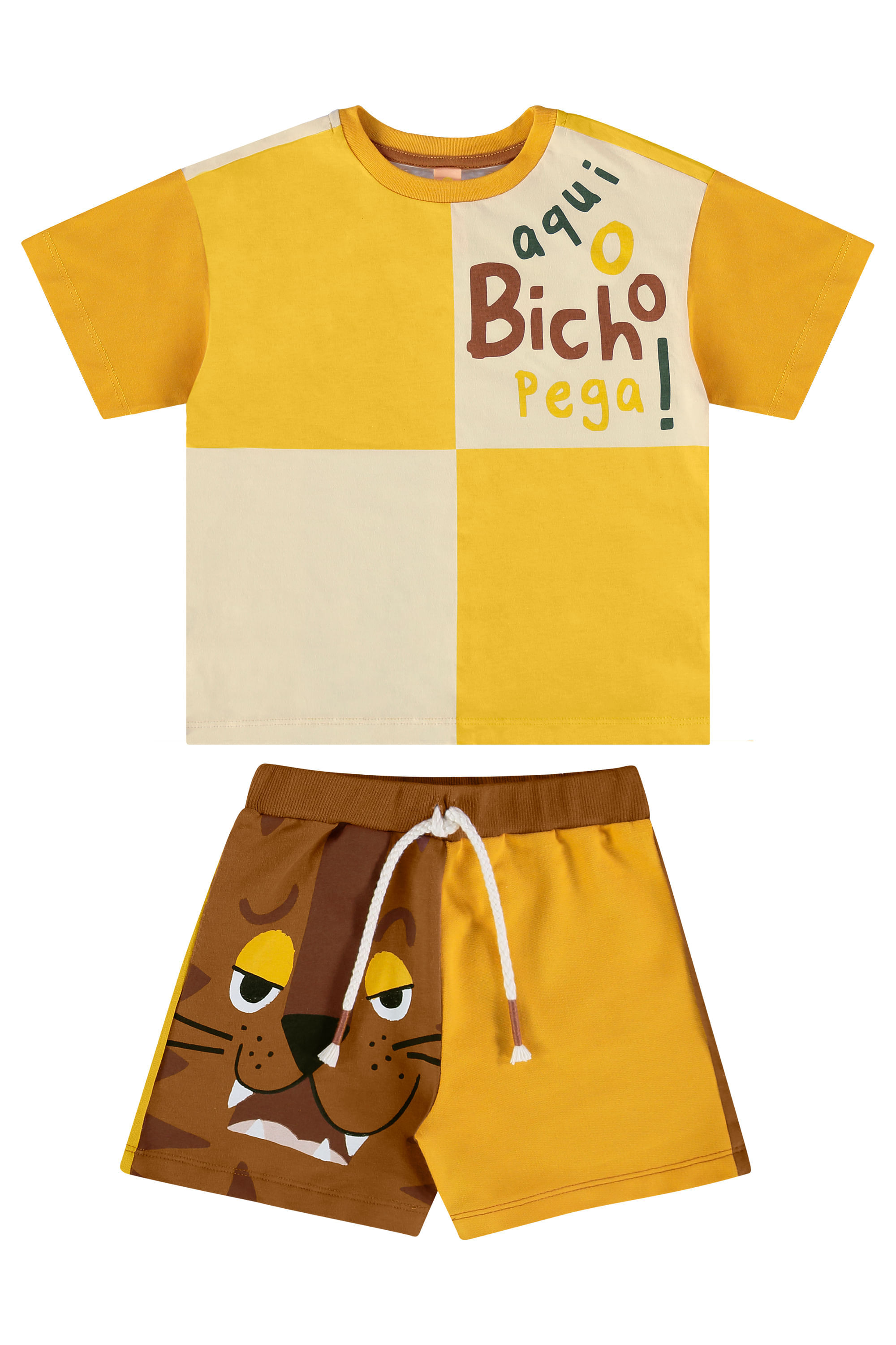 Conjunto Safári Infantil Masculino com Camiseta e Short (Off White) Três e Já - Imagem 26