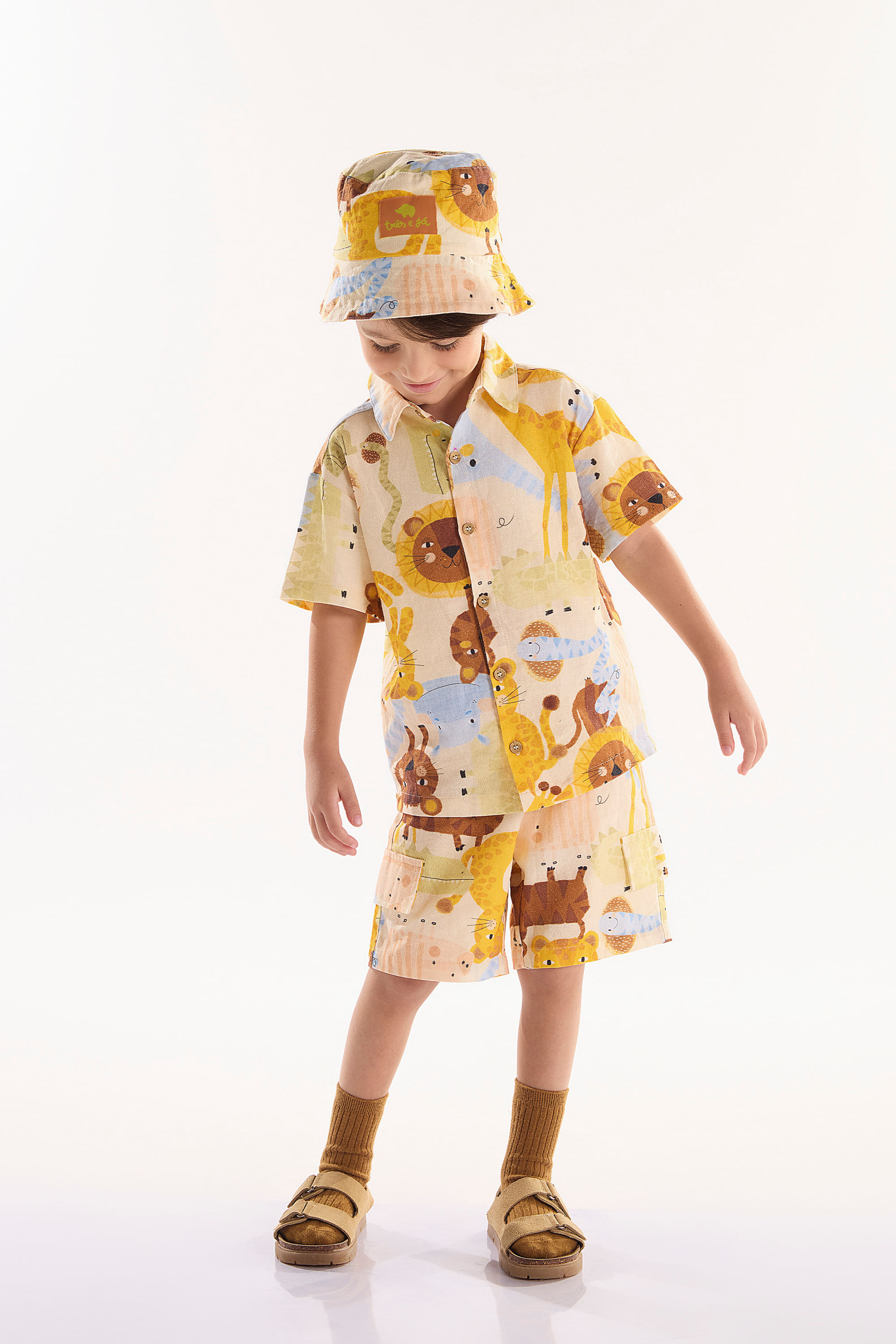 Conjunto Safári Infantil Masculino (Off White) Três e Já - Imagem 15