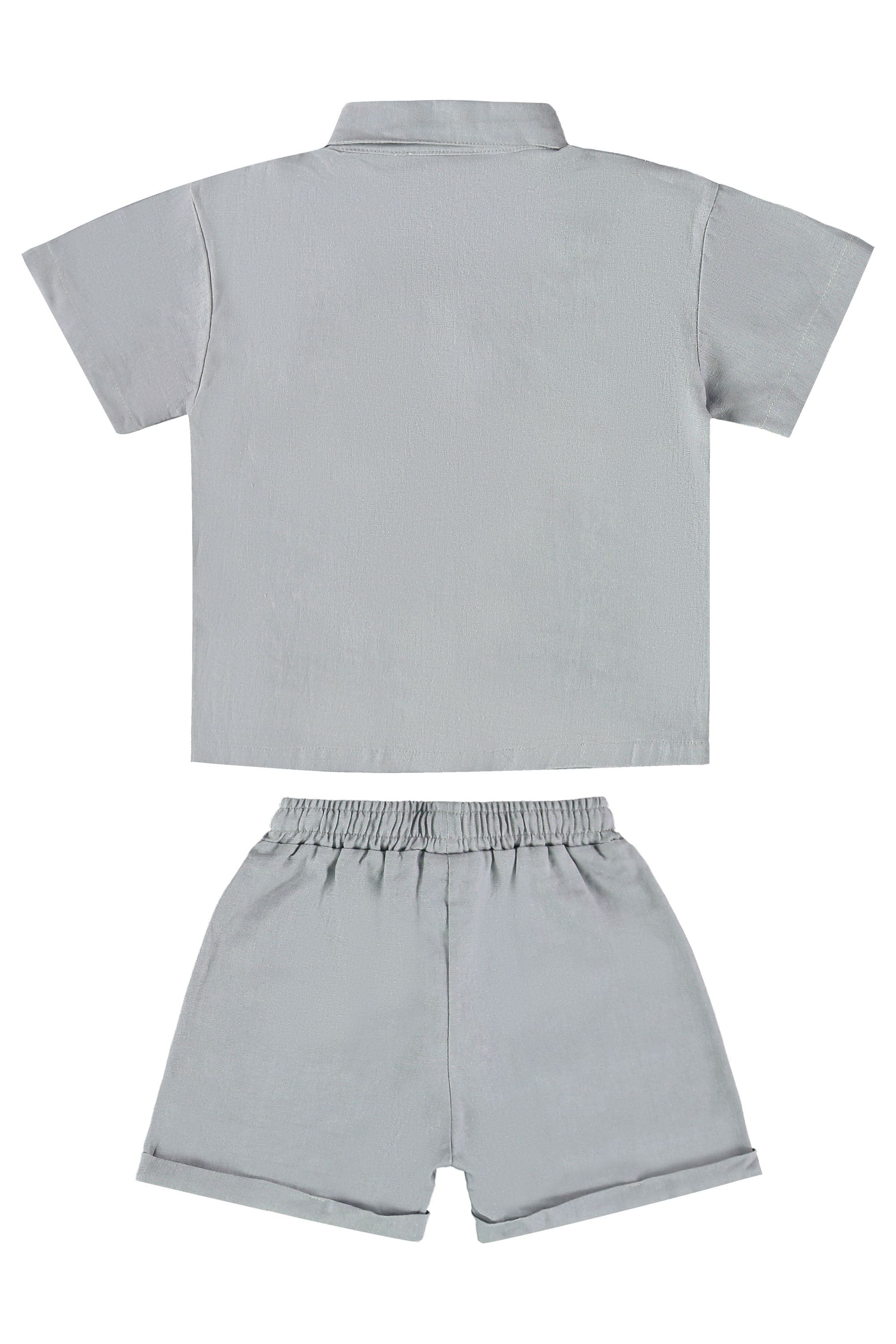 Conjunto oMar Infantil Masculino com Camisa e Short (Cinza) Três e Já - Imagem 19