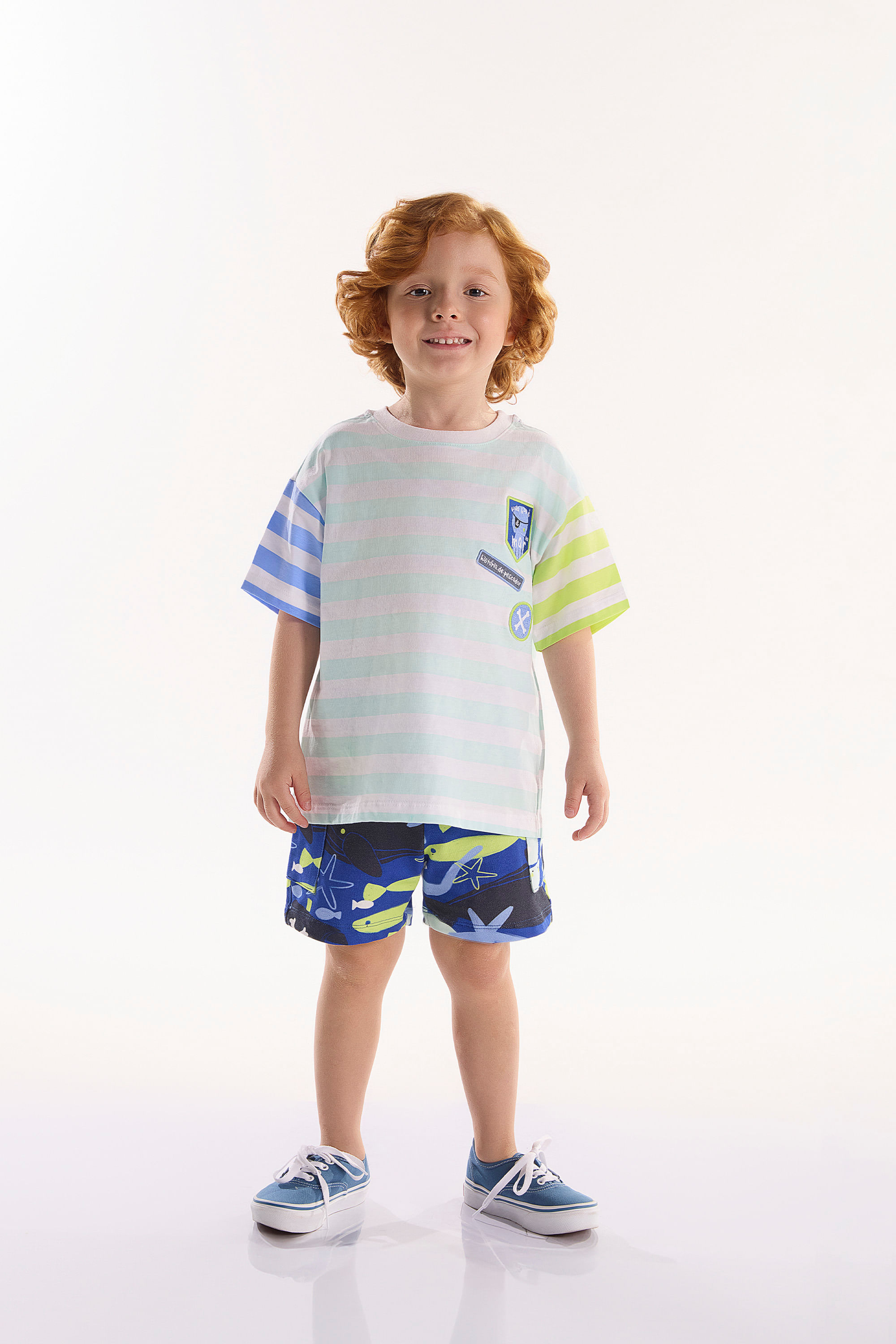 Conjunto Infantil Masculino oMar com Camiseta e Short (Branco) Três e Já - Imagem 29