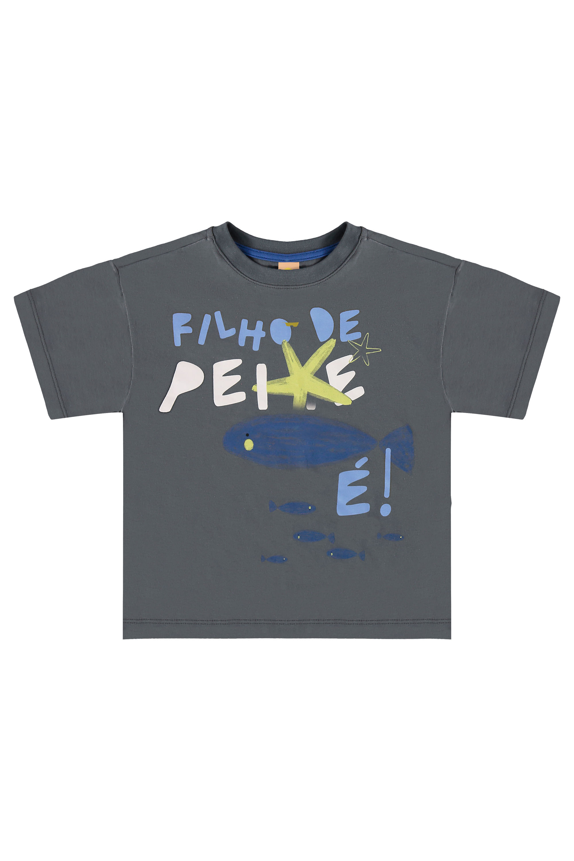 Conjunto oMar Infantil Masculino com Camiseta e Bermuda (Cinza) Três e Já - Imagem 10