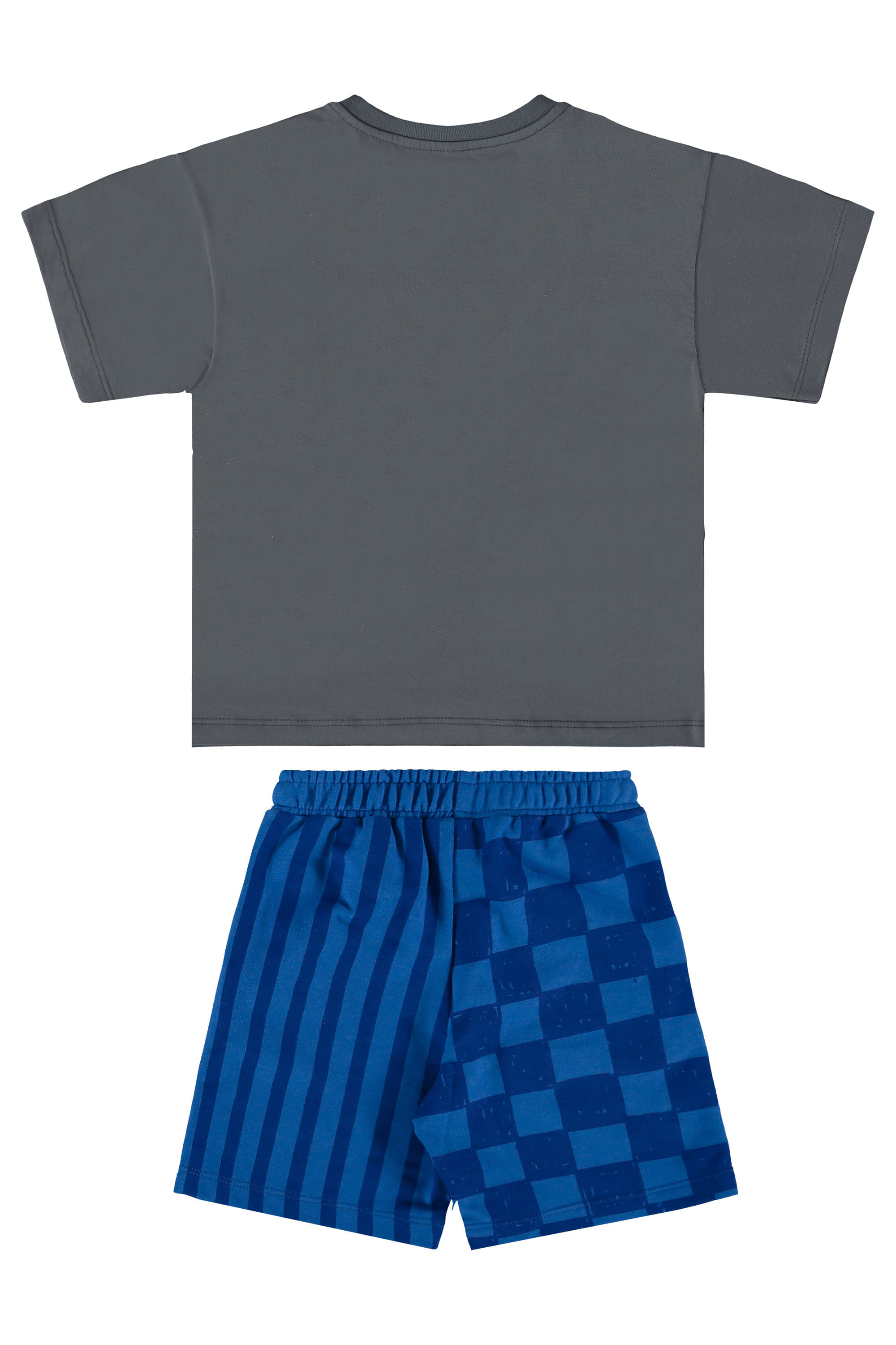 Conjunto oMar Infantil Masculino com Camiseta e Bermuda (Cinza) Três e Já - Imagem 26