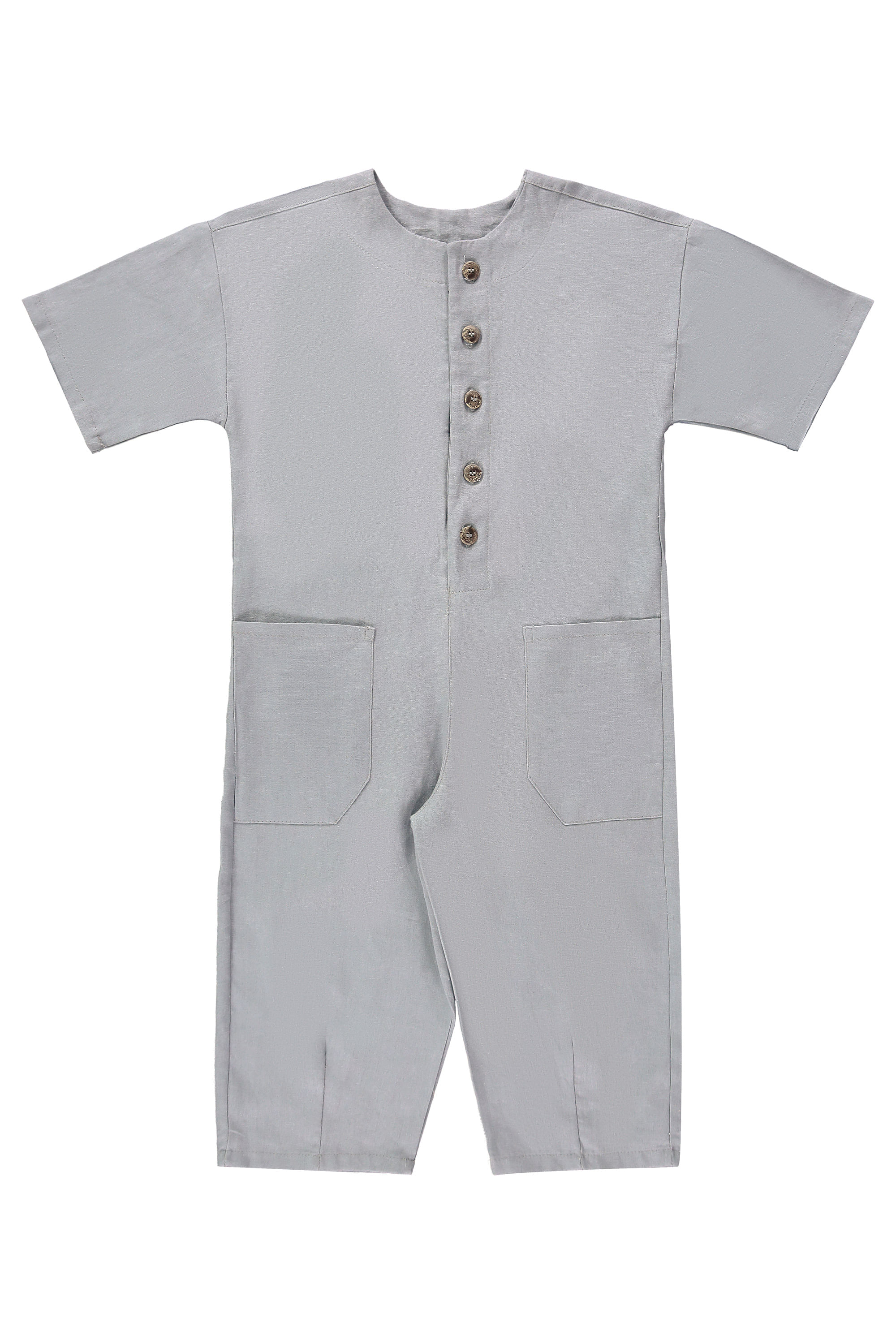 Macacão Infantil Masculino em Viscolinho (Cinza) Três e Já - Imagem 2