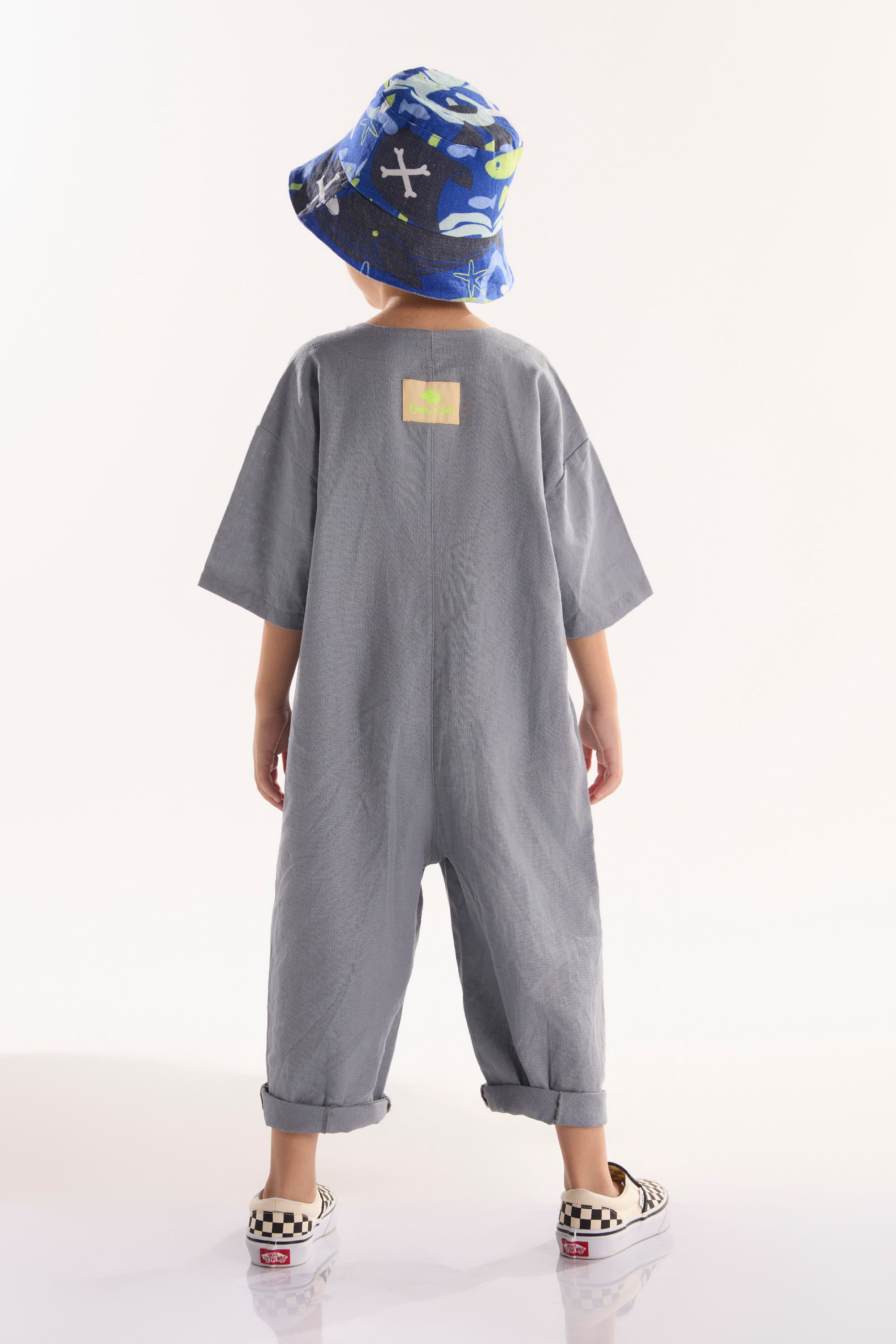 Macacão Infantil Masculino em Viscolinho (Cinza) Três e Já - Imagem 11