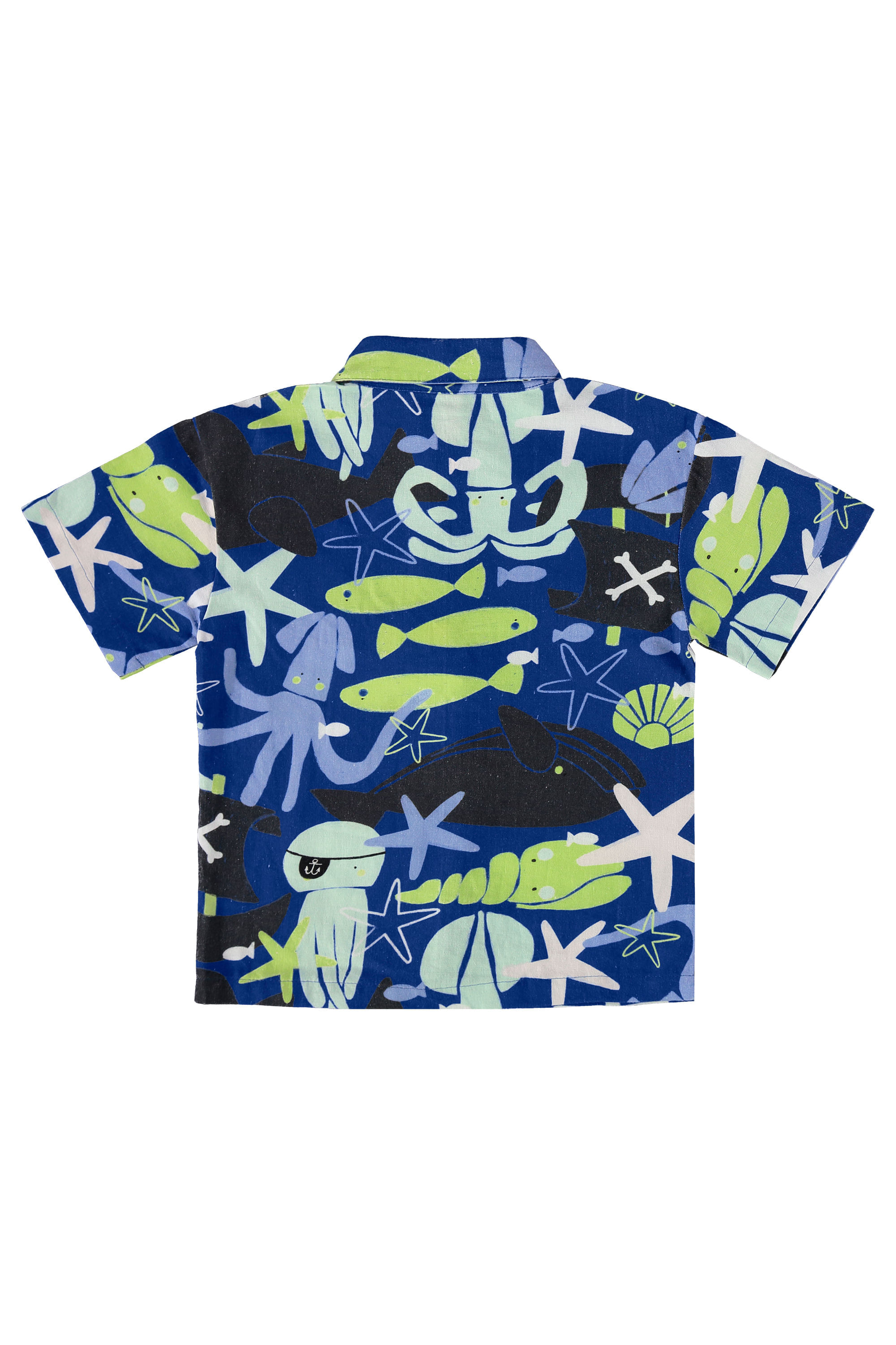 Conjunto Infantil Masculino oMar com Camisa e Short (Azul) Três e Já - Imagem 13