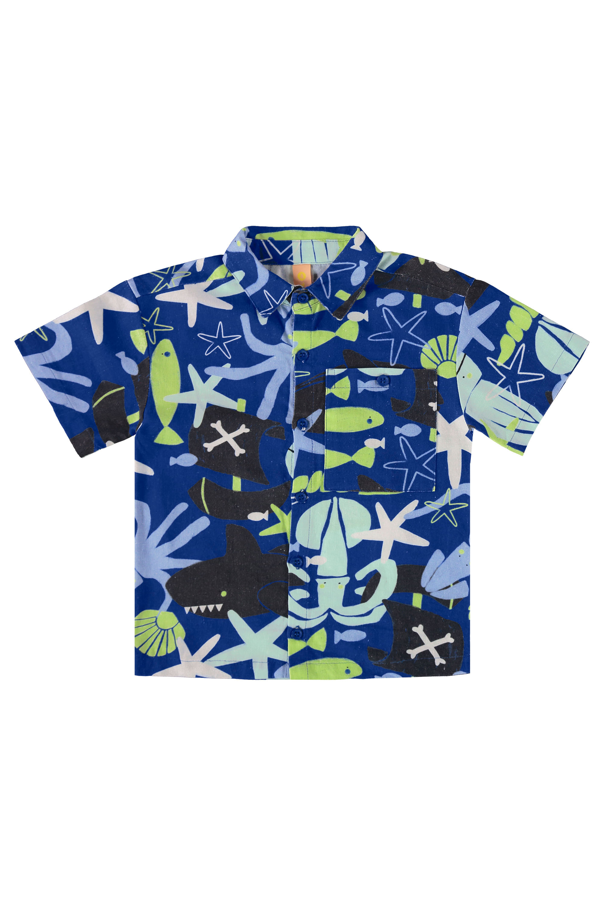 Conjunto Infantil Masculino oMar com Camisa e Short (Azul) Três e Já - Imagem 38