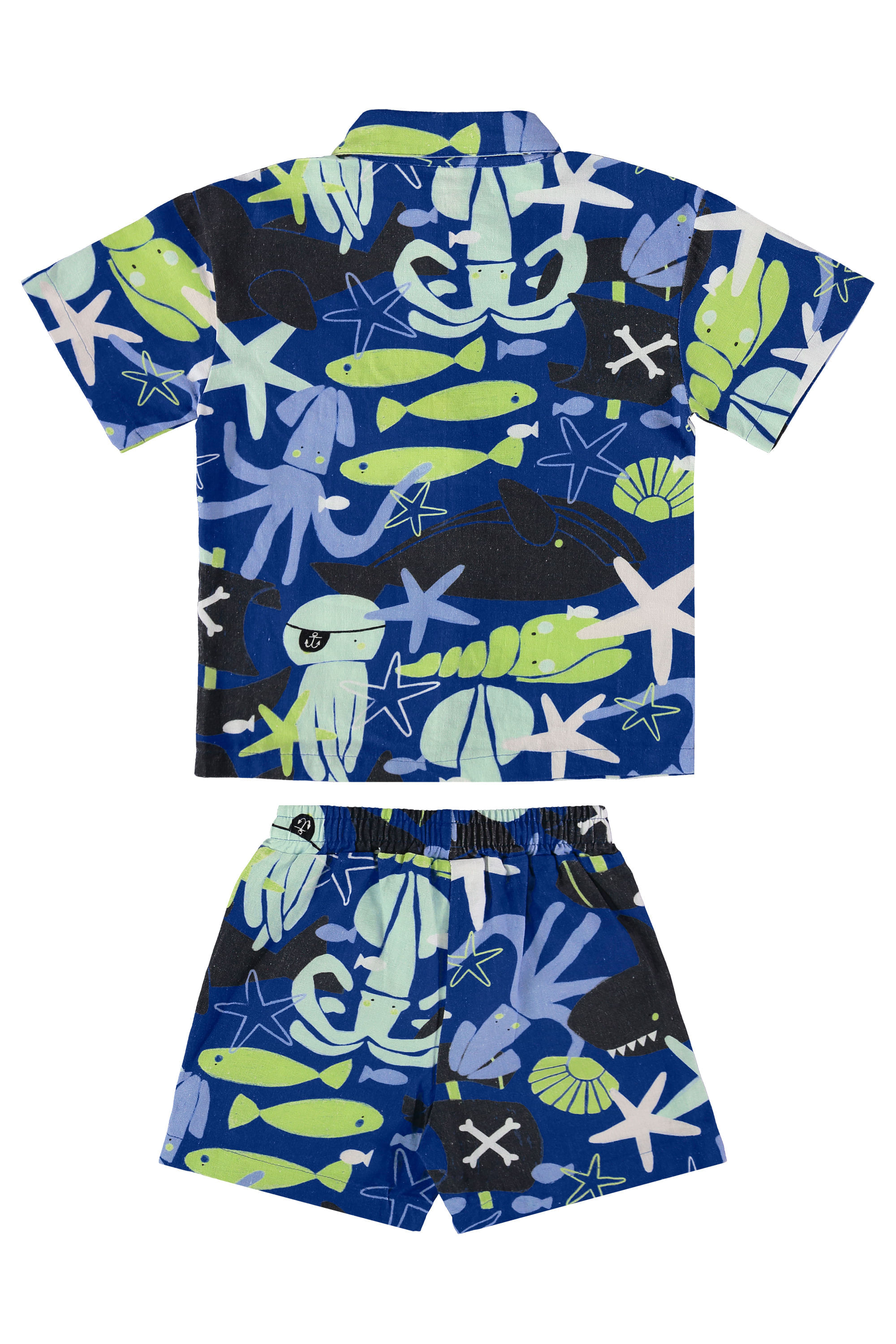 Conjunto Infantil Masculino oMar com Camisa e Short (Azul) Três e Já - Imagem 40