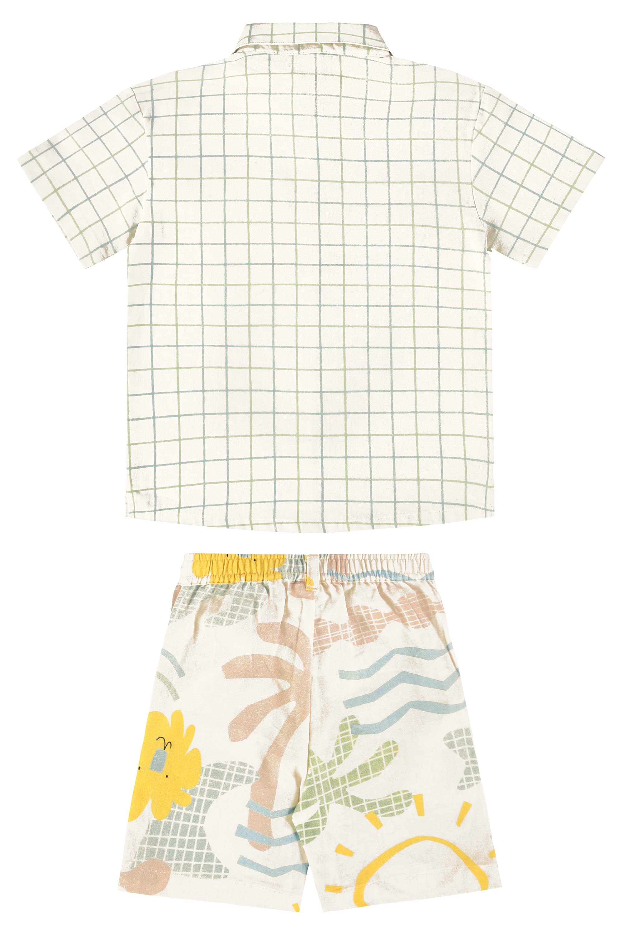 Conjunto Infantil Menino Beiramar com Camisa e Bermuda (Off White) Três e Já - Imagem 13