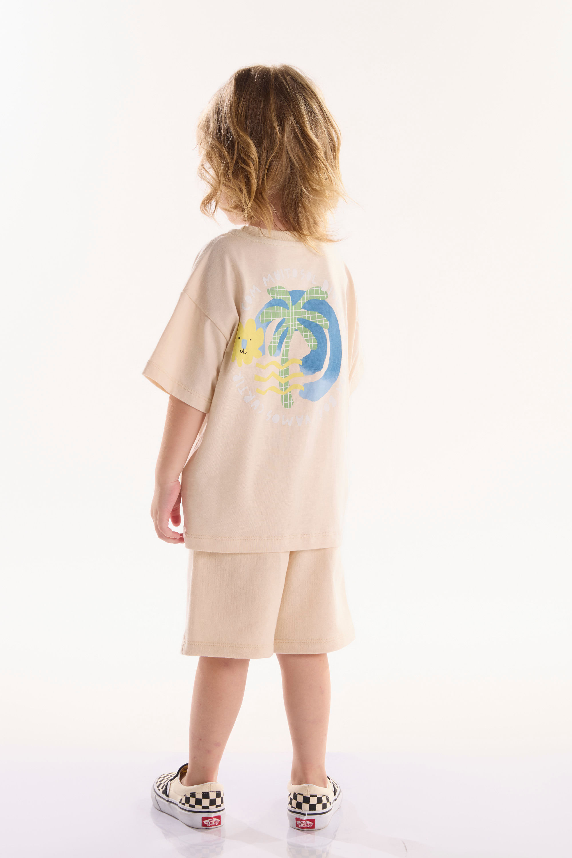 Conjunto Infantil Masculino com Camiseta e Bermuda Beiramar (Bege) Três e Já - Imagem 5