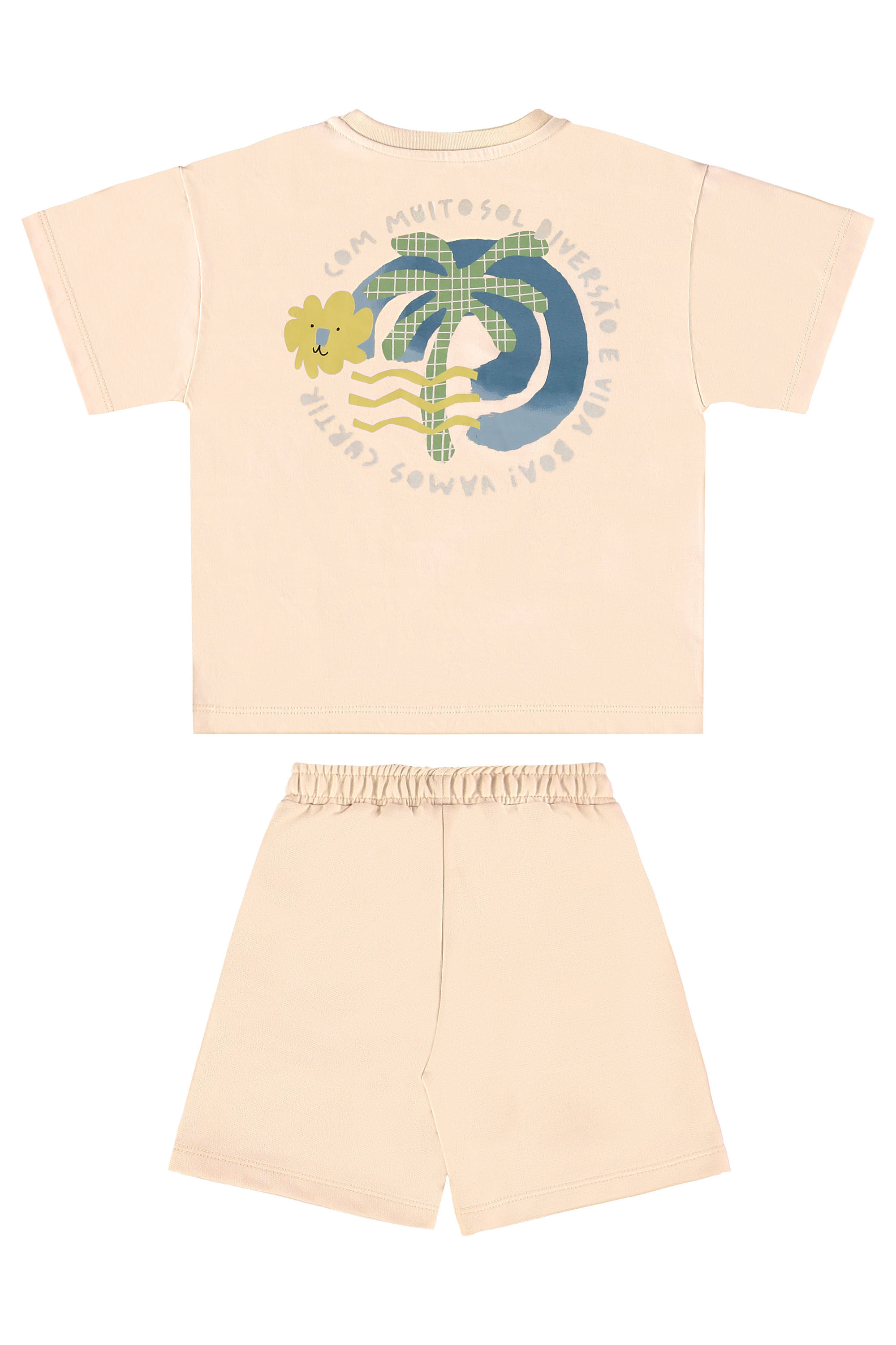 Conjunto Infantil Masculino com Camiseta e Bermuda Beiramar (Bege) Três e Já - Imagem 38