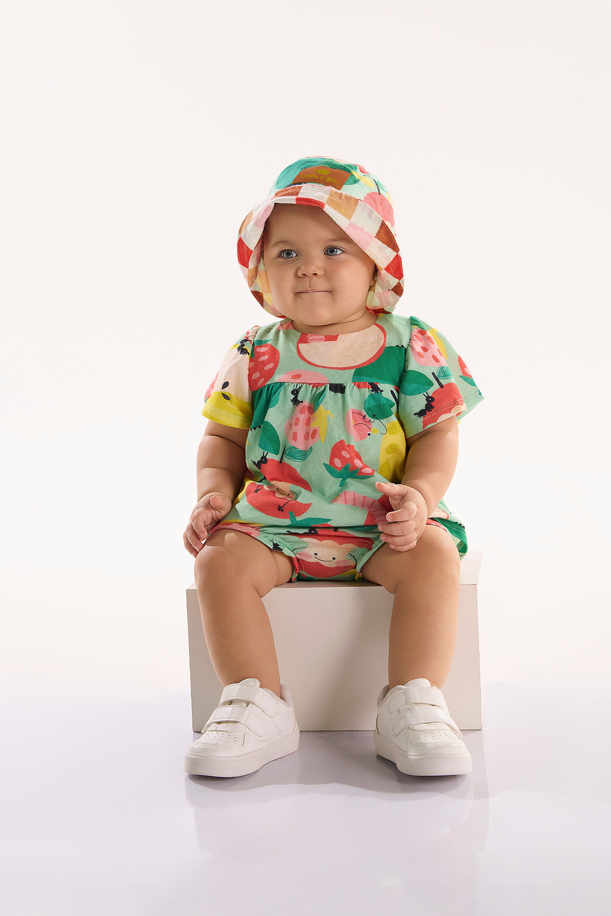 Conjunto Pomar Feliz para Bebê Menina em Meia Malha (Verde) Três e Já - Imagem 22