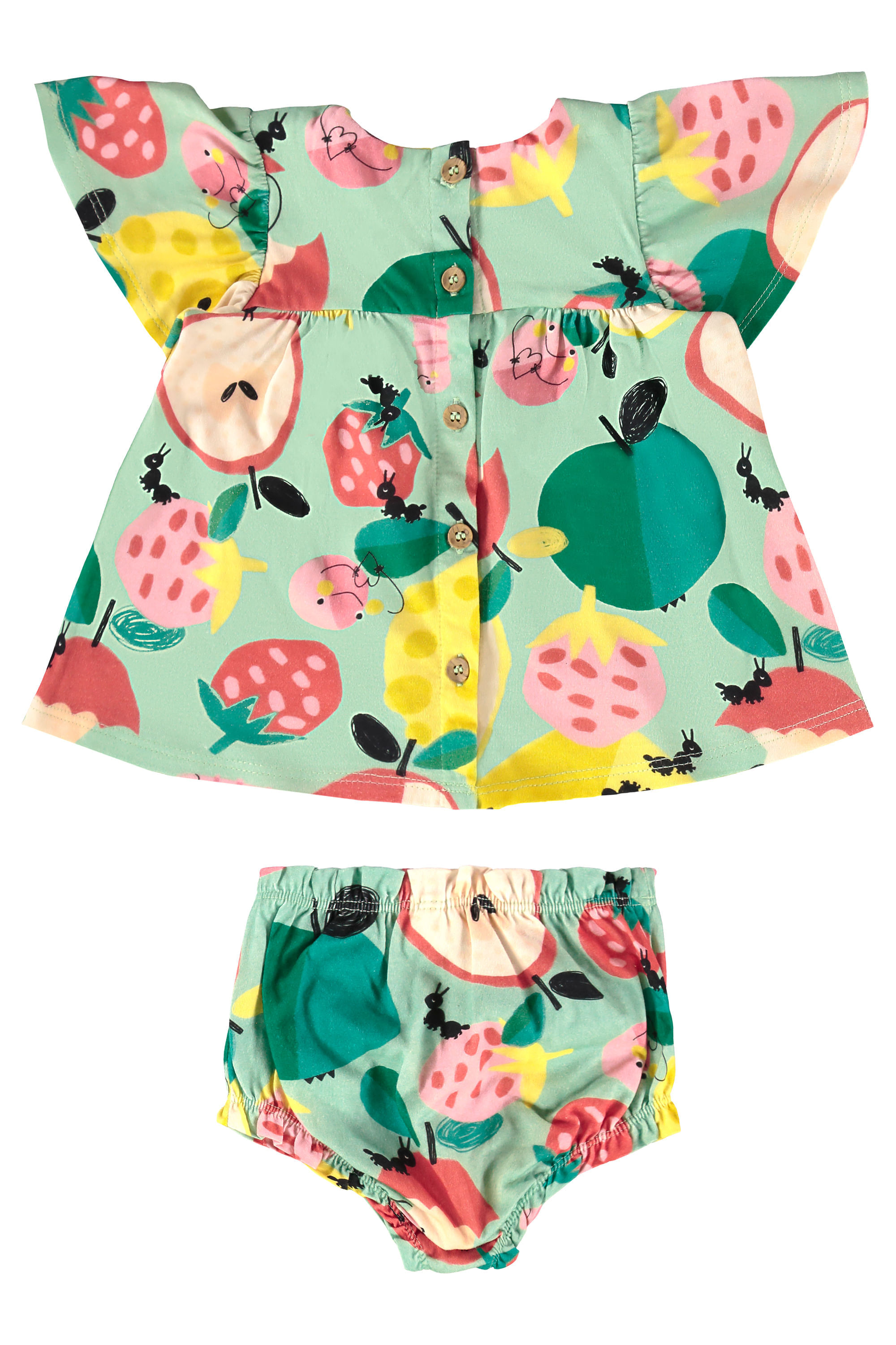 Conjunto Pomar Feliz para Bebê Menina em Meia Malha (Verde) Três e Já - Imagem 26