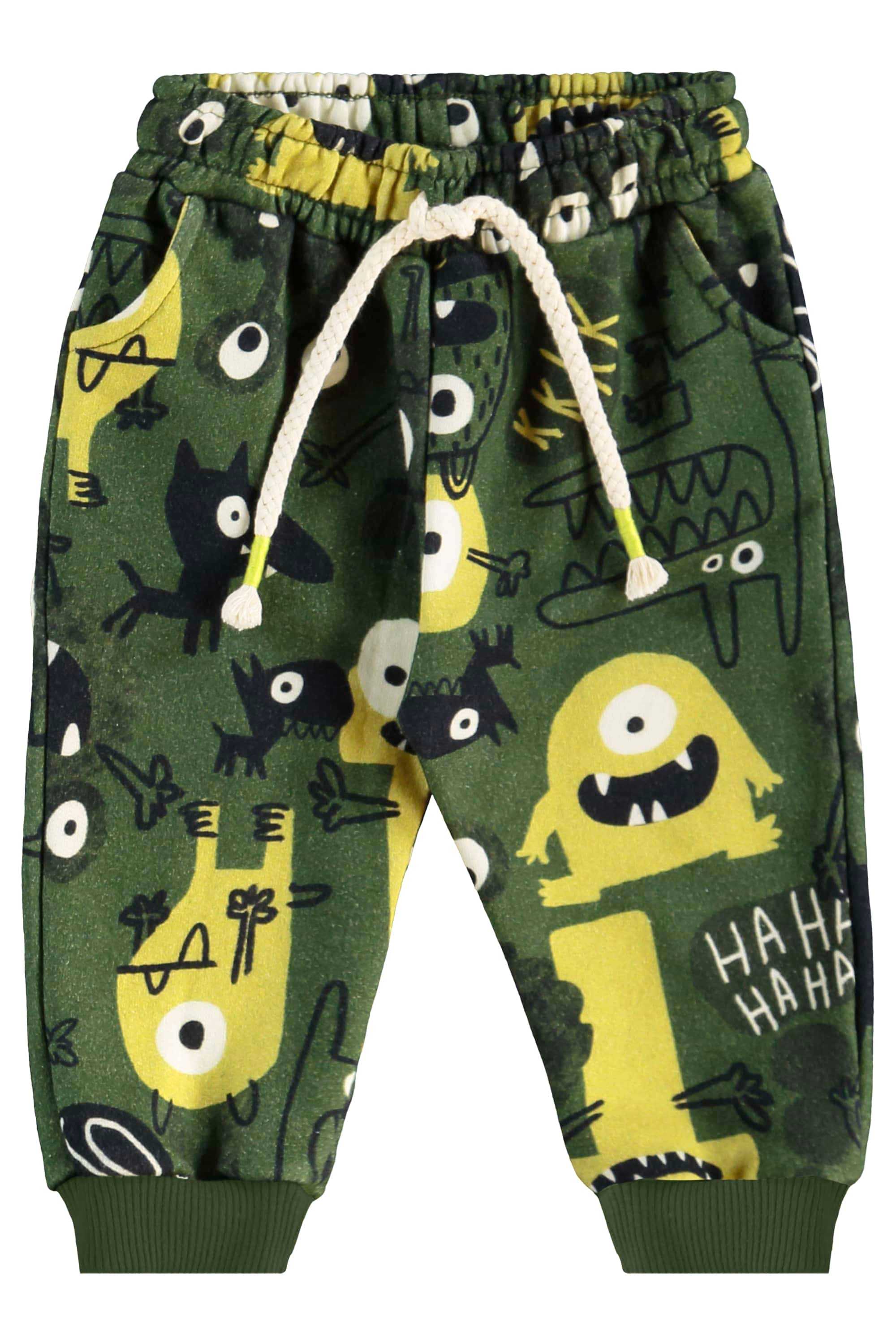 Conjunto para Bebê Menino em Moletom de Monstrinho (Verde) Três e Já - Imagem 4