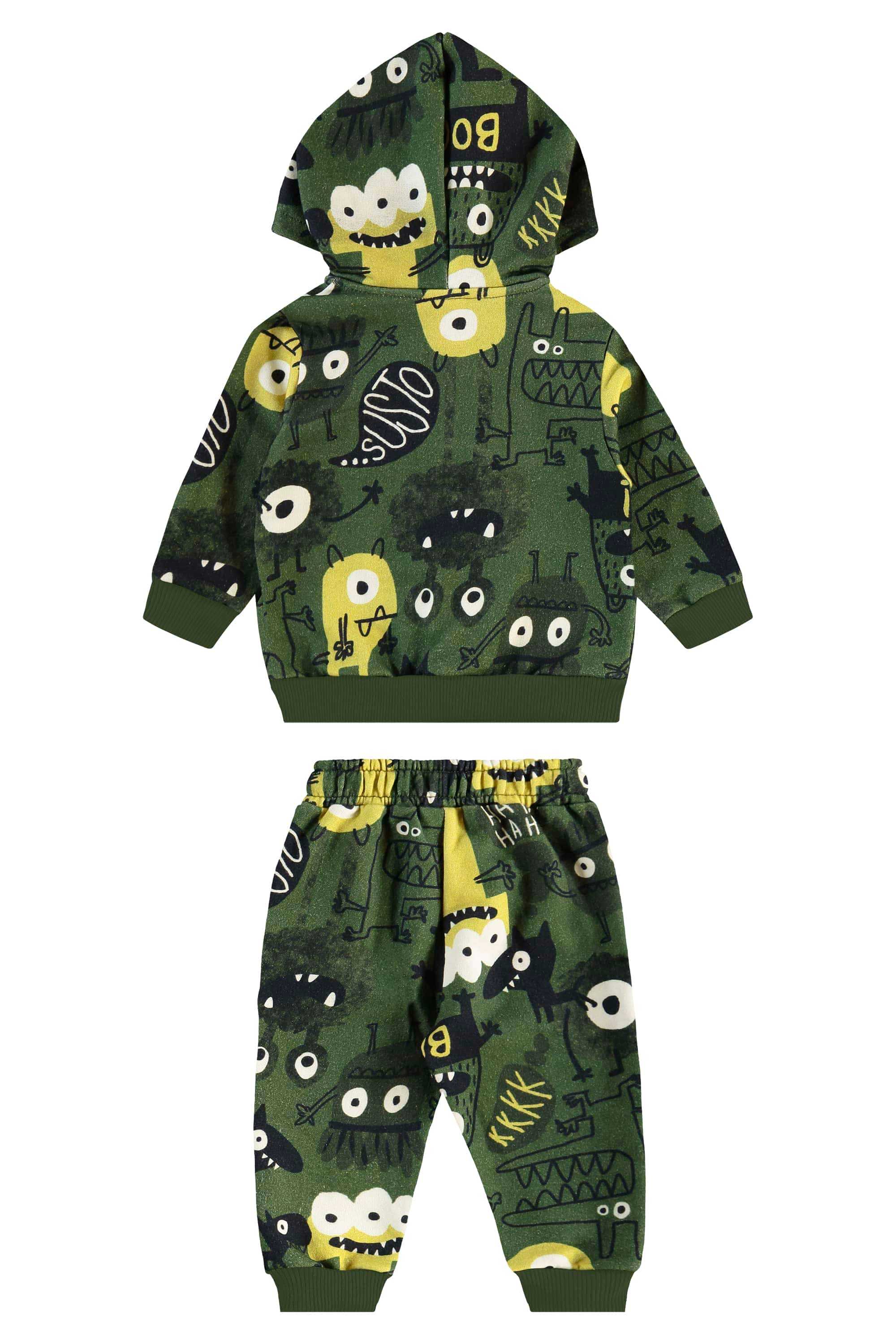 Conjunto para Bebê Menino em Moletom de Monstrinho (Verde) Três e Já - Imagem 6