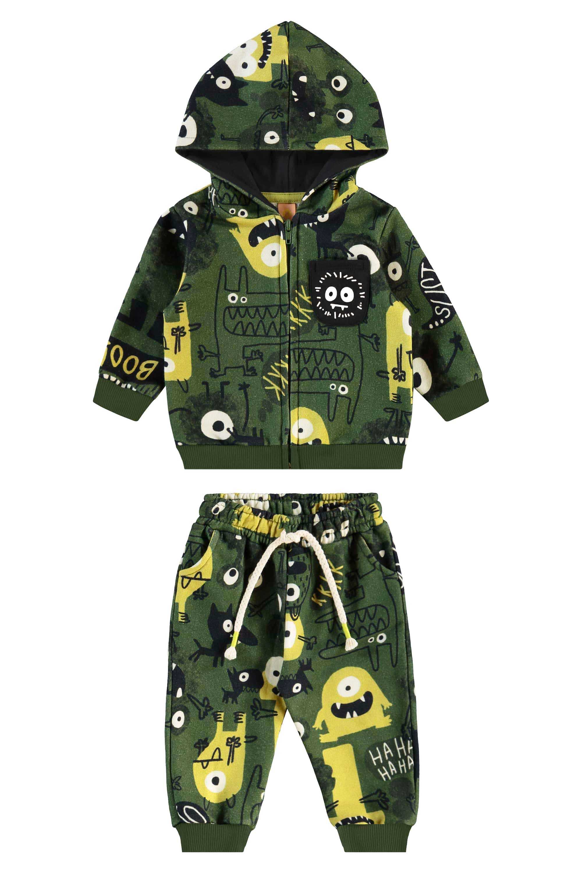 Conjunto para Bebê Menino em Moletom de Monstrinho (Verde) Três e Já - Imagem 18