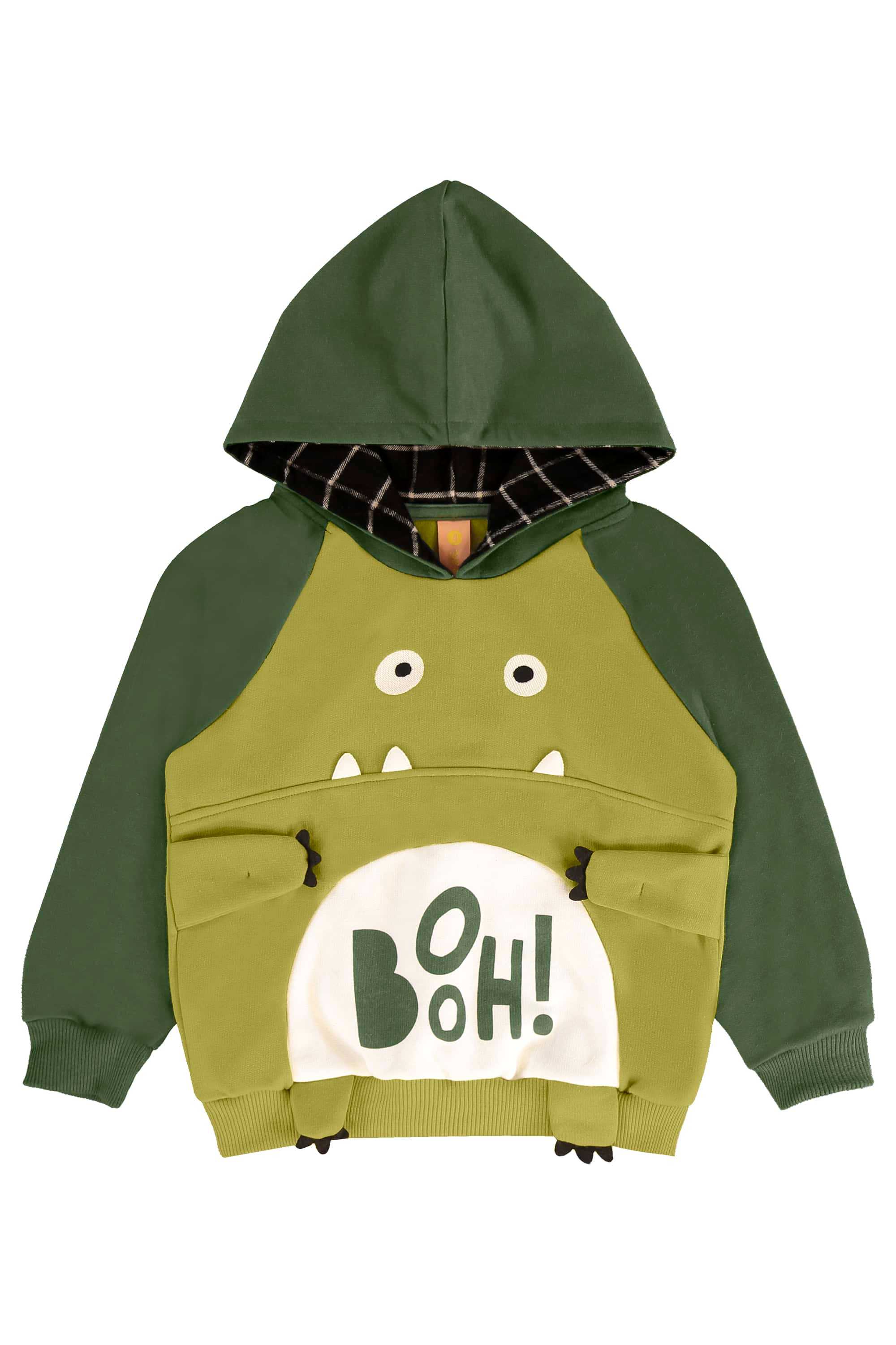 Conjunto Infantil Masculino com Blusão e Calça de Monstrinho (Verde) Três e Já - Imagem 35