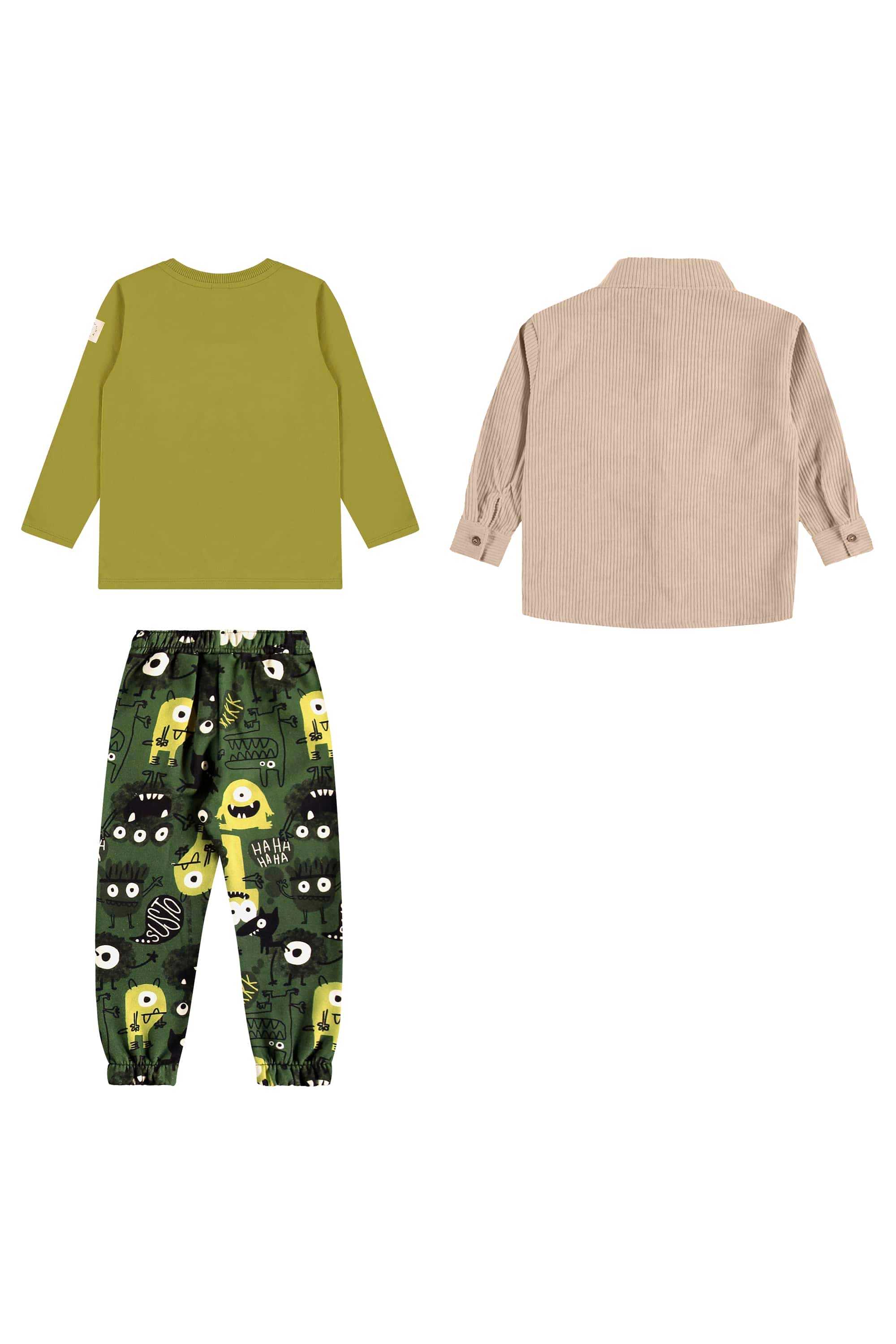 Conjunto Monstrinho Infantil Masculino 3 Peças (Verde) Três e Já - Imagem 33