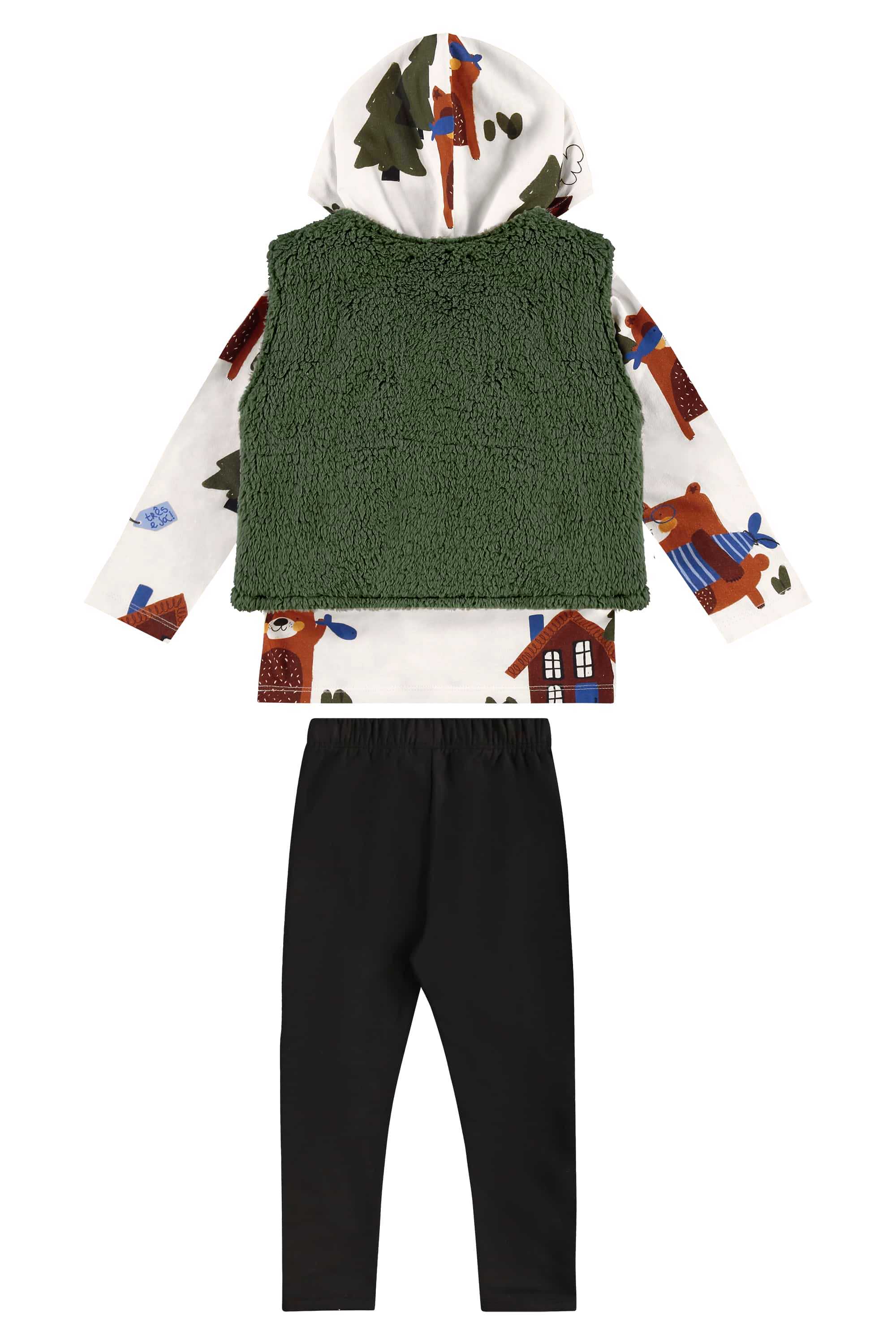 Conjunto Urso Amigo Infantil Masculino 3 Peças (Off White) Três e Já - Imagem 30