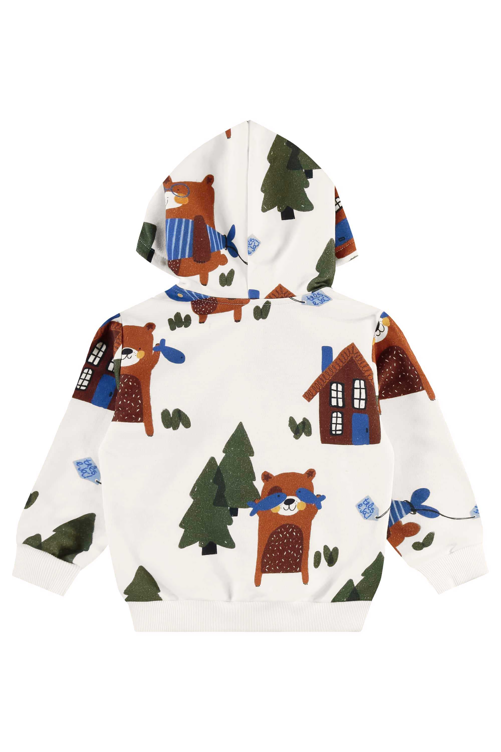 Conjunto Infantil Masculino com Jaqueta e Calça Urso Amigo (Off White) Três e Já - Imagem 31