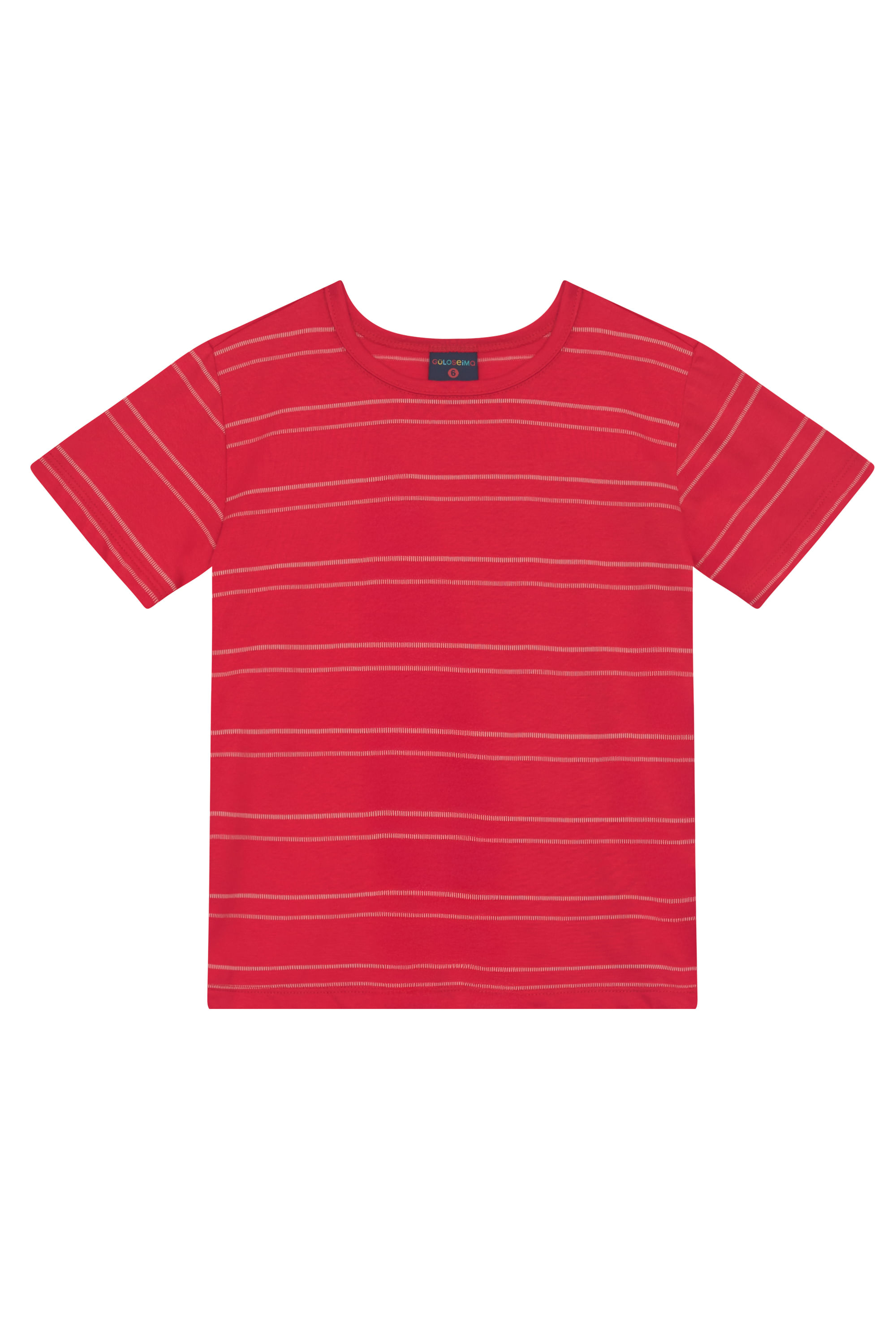 Camiseta Infantil Masculina em Malha Trabalhada (Vermelho) Guloseima