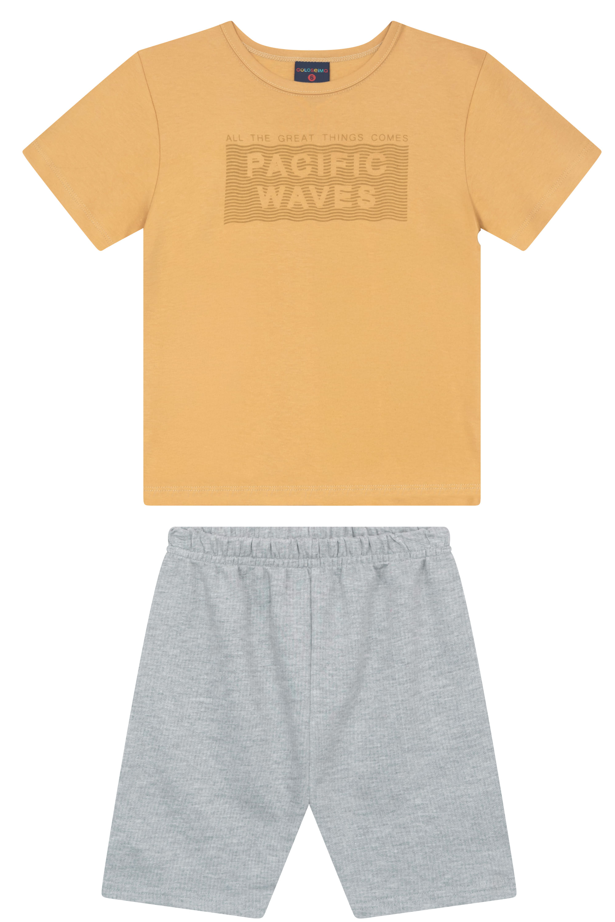 Conjunto Infantil Masculino Pacific Waves (Laranja) Guloseima