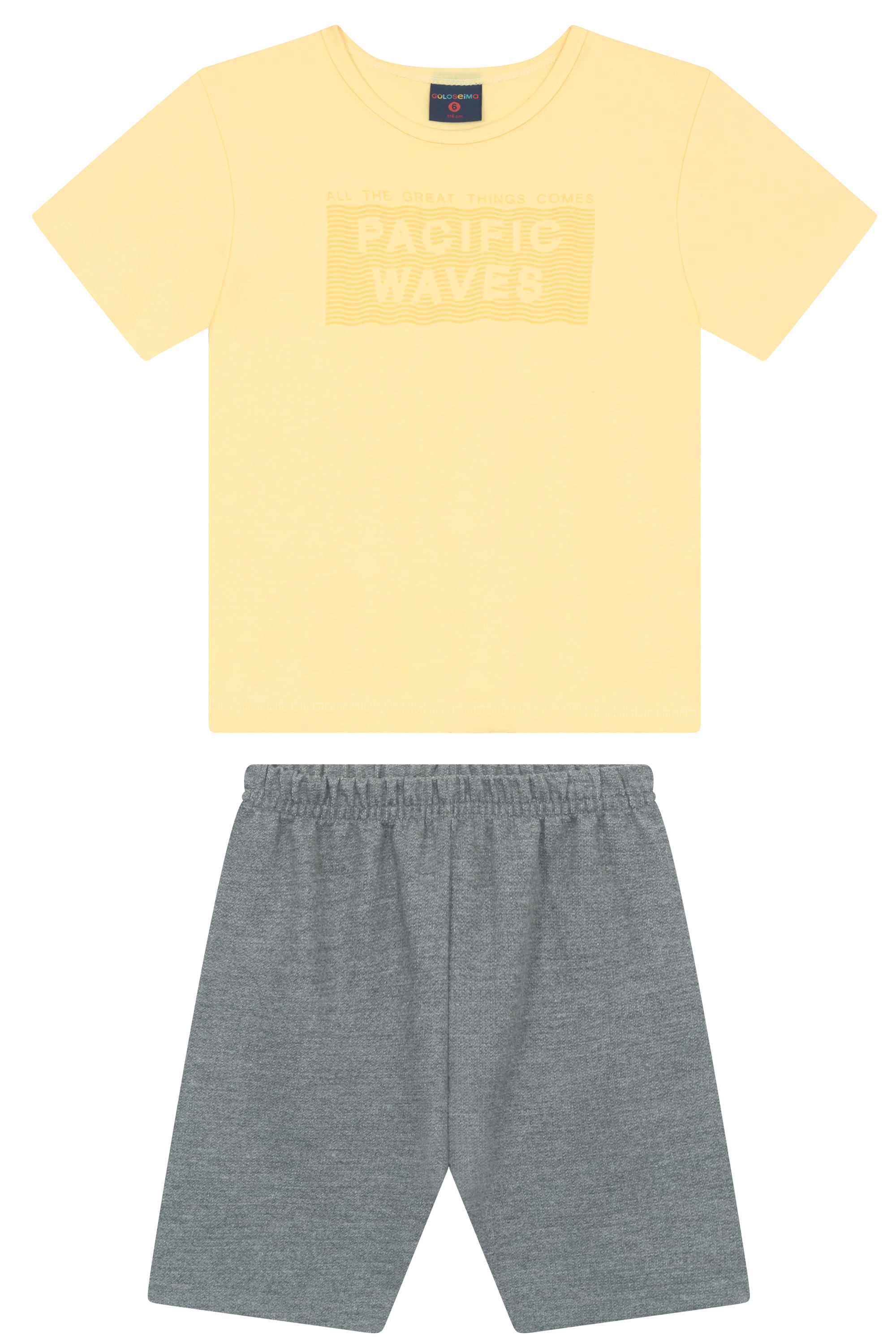 Conjunto Infantil Masculino Pacific Waves (Amarelo) Guloseima