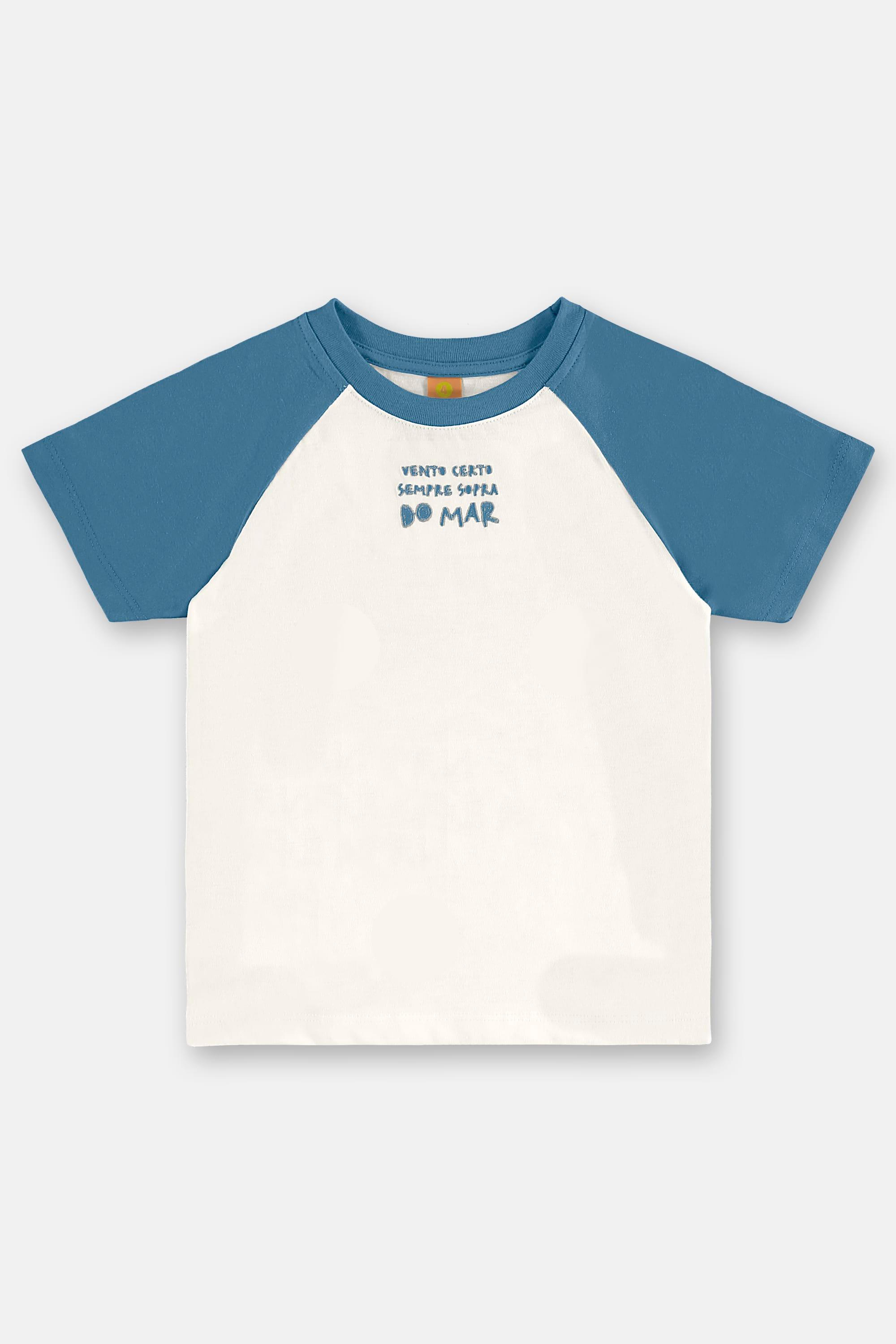 Conjunto Infantil Masculino com Camiseta e Short Solar (Off White) Três e Já - Imagem 3